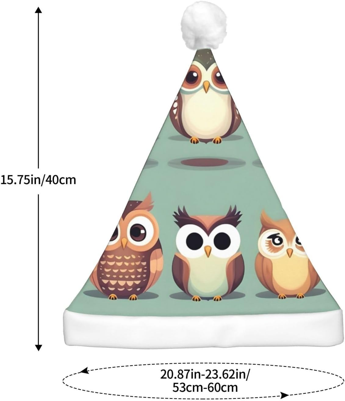 Qin Zheng Cartoon Owls LED Santa Hat for Christmas Party