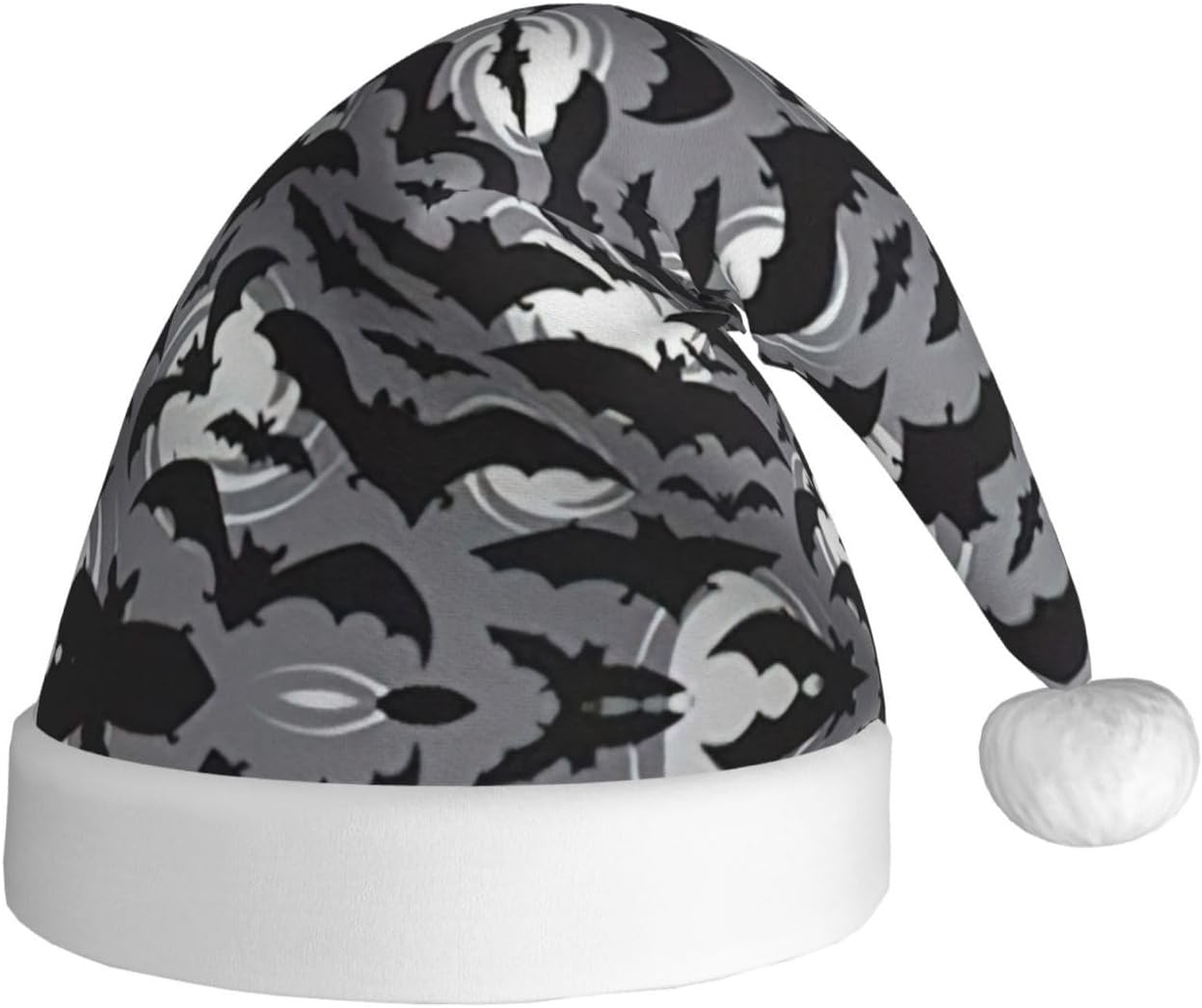 Halloween Bats Grey Santa Hat for Christmas Party Favors