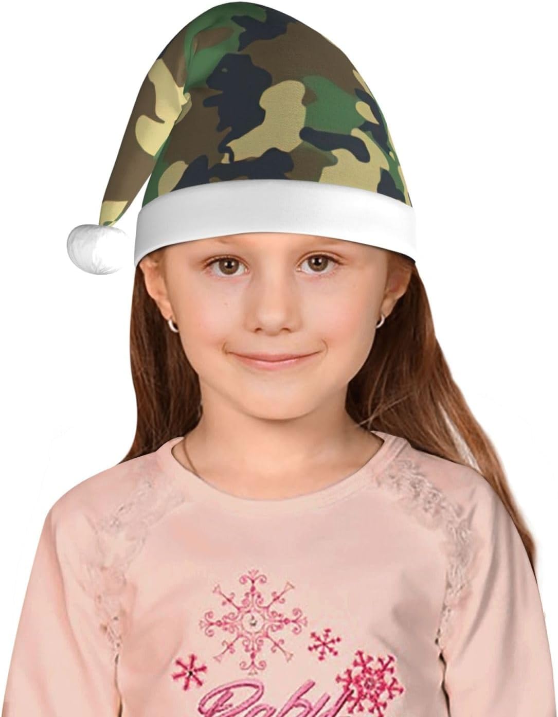 Green Military Camo Christmas Santa Hat Small Size