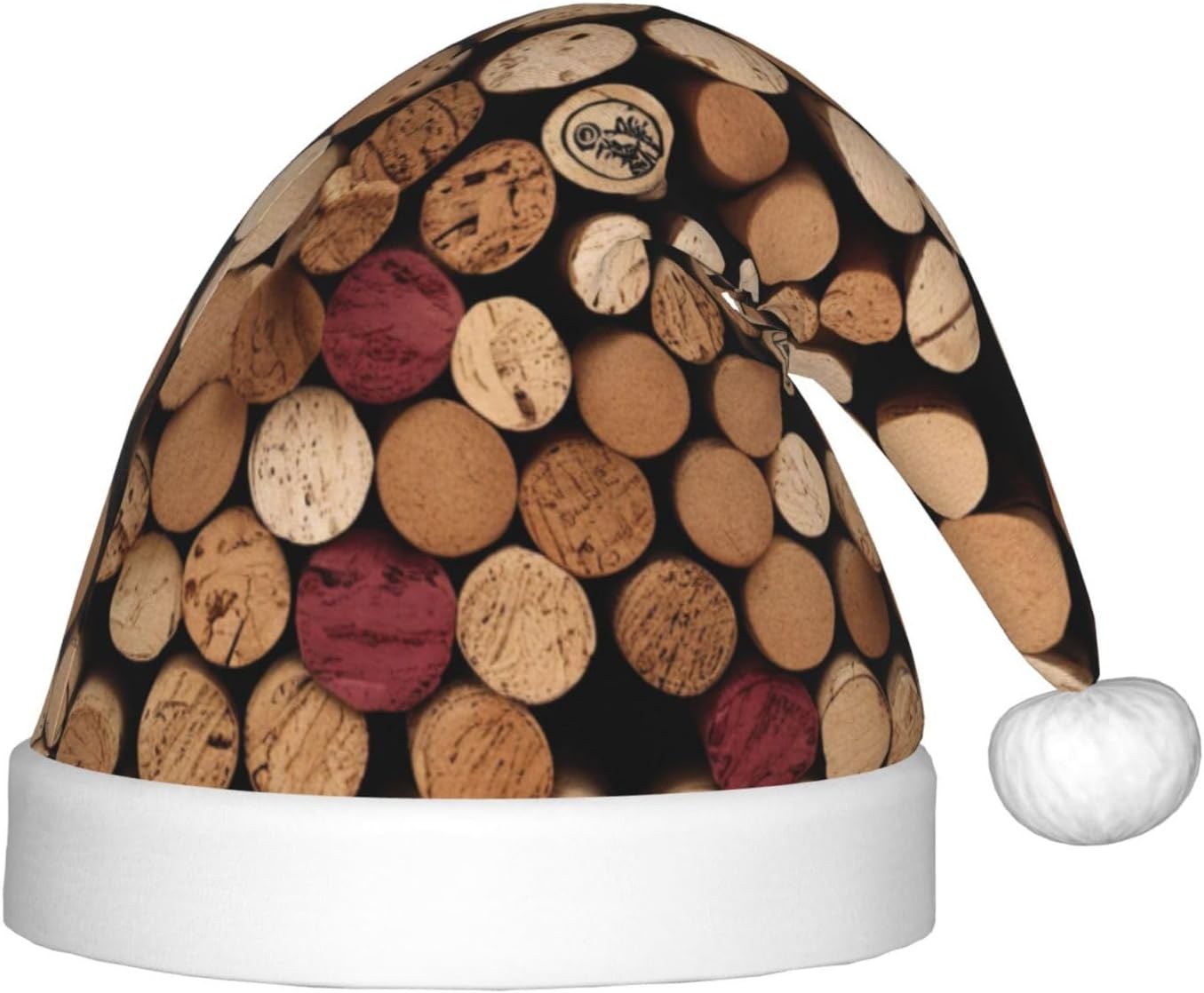 Neat Wine Cork Print Santa Hat Small Size