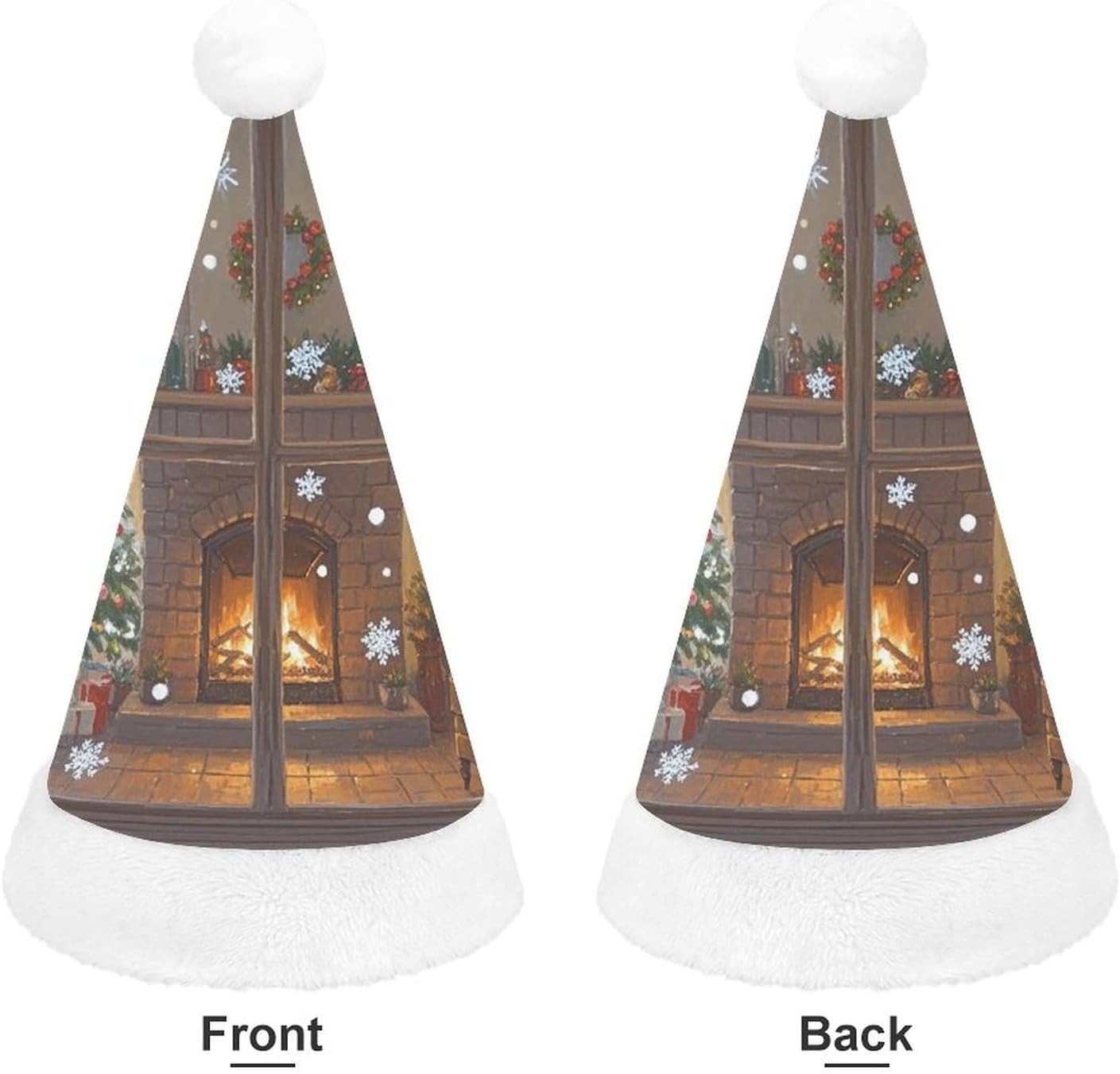 Santa Hat Warm Fireplace Christmas Headwear