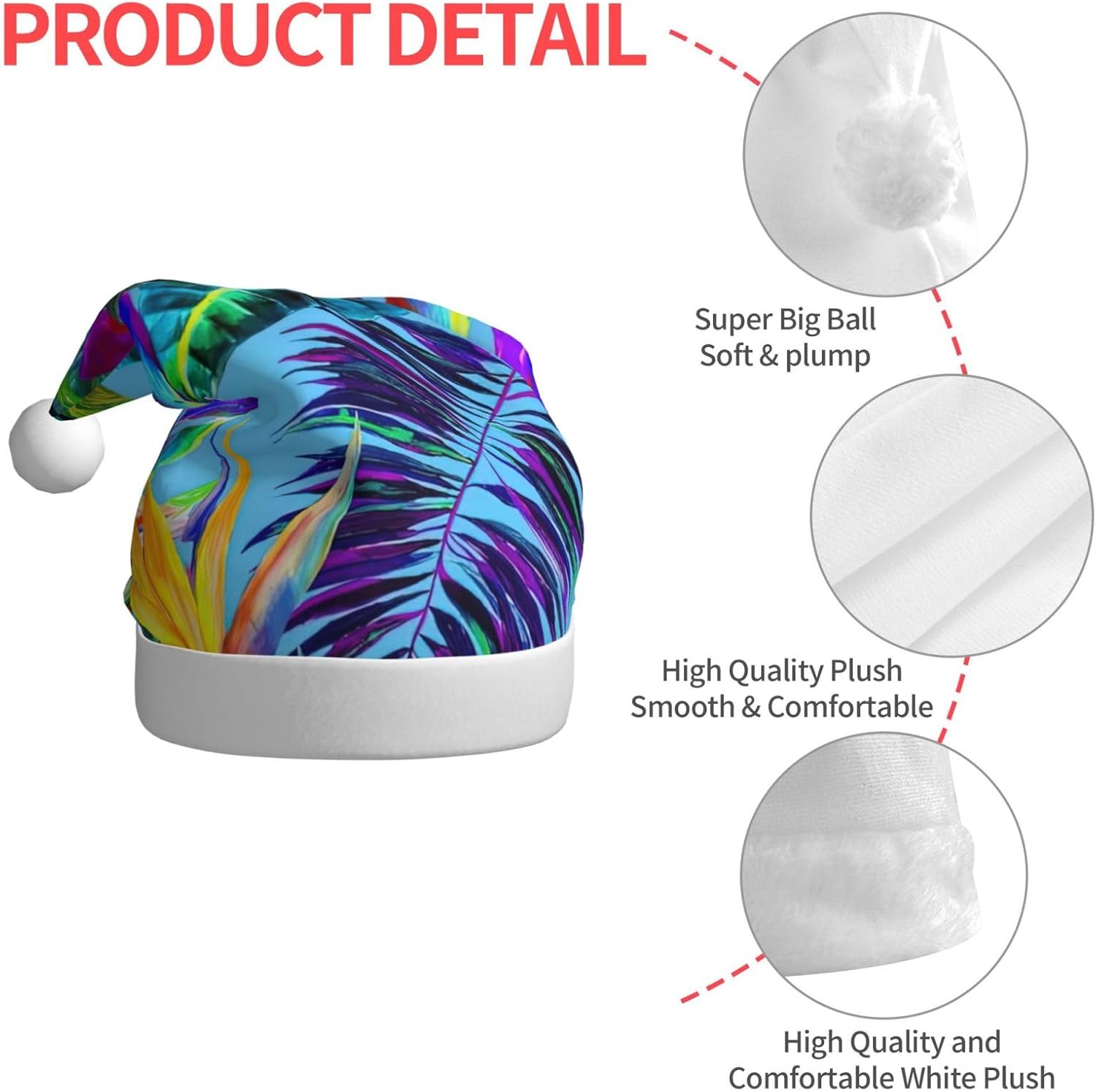 QinZheng Red Flower Santa Hat Christmas Decoration