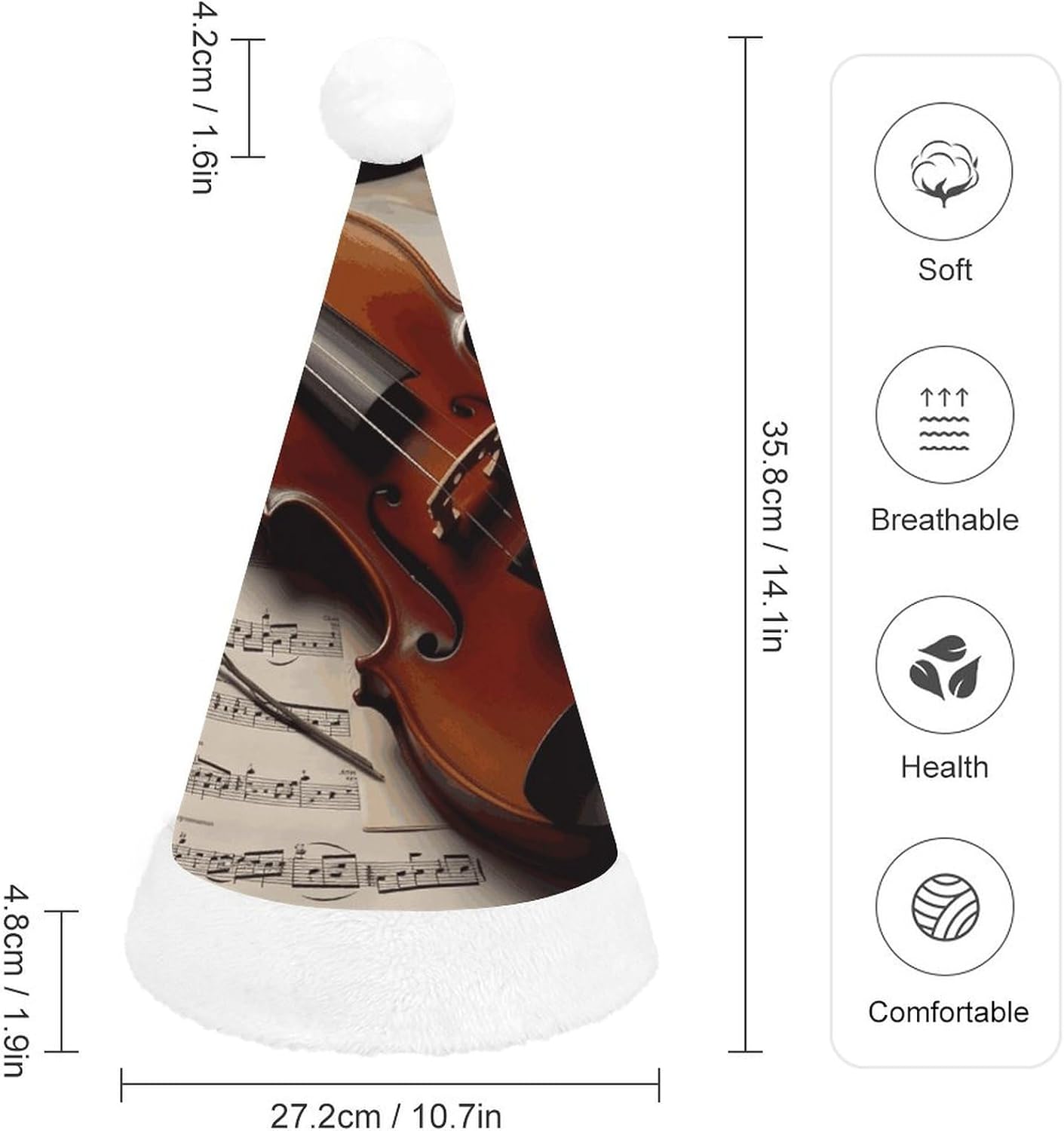 Santa Hat Violin Sheet Music Christmas Party Headwear