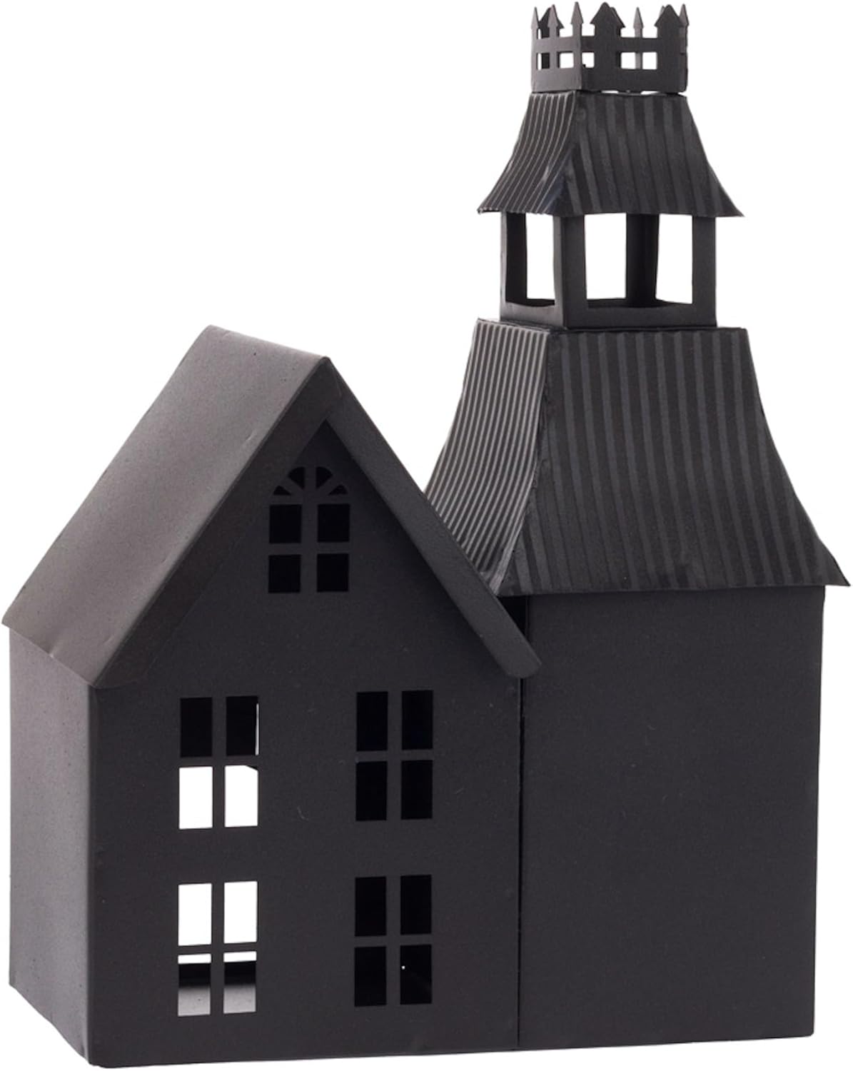 Boston International Halloween Village Black Metal House Tabletop Decoration