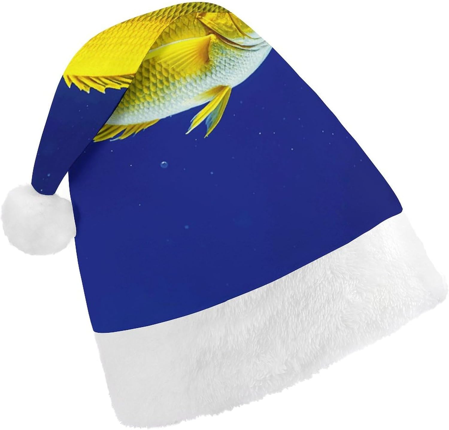 Santa Hat Fly Yellow Fish Christmas Hat Adult