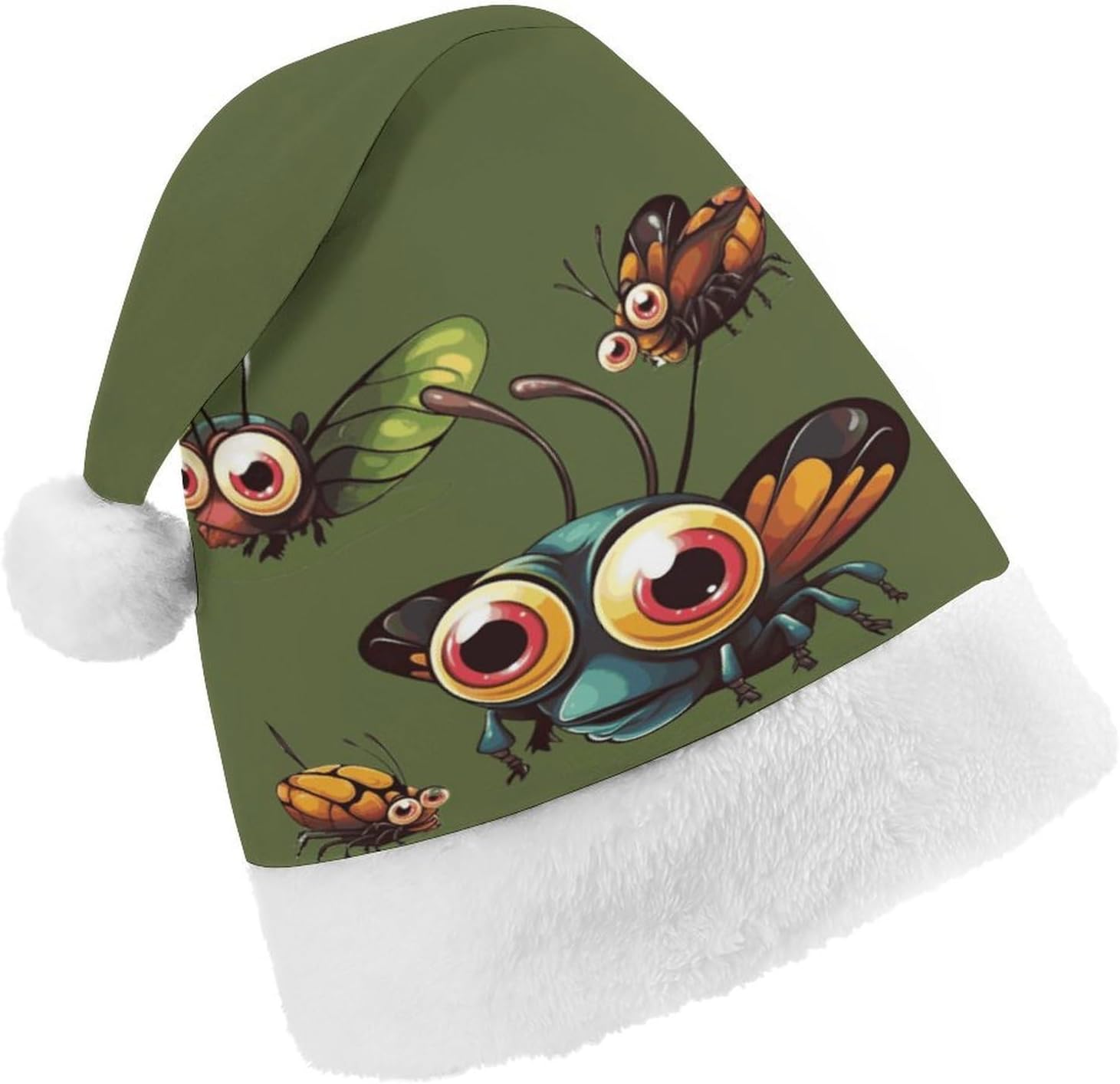 NWGHM Cartoon Insect Santa Christmas Hat for Adults