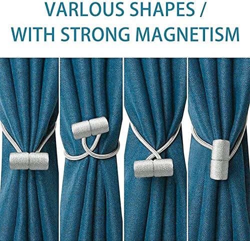 2 Pack Magnetic Curtain Holdbacks 16 Inch Grey