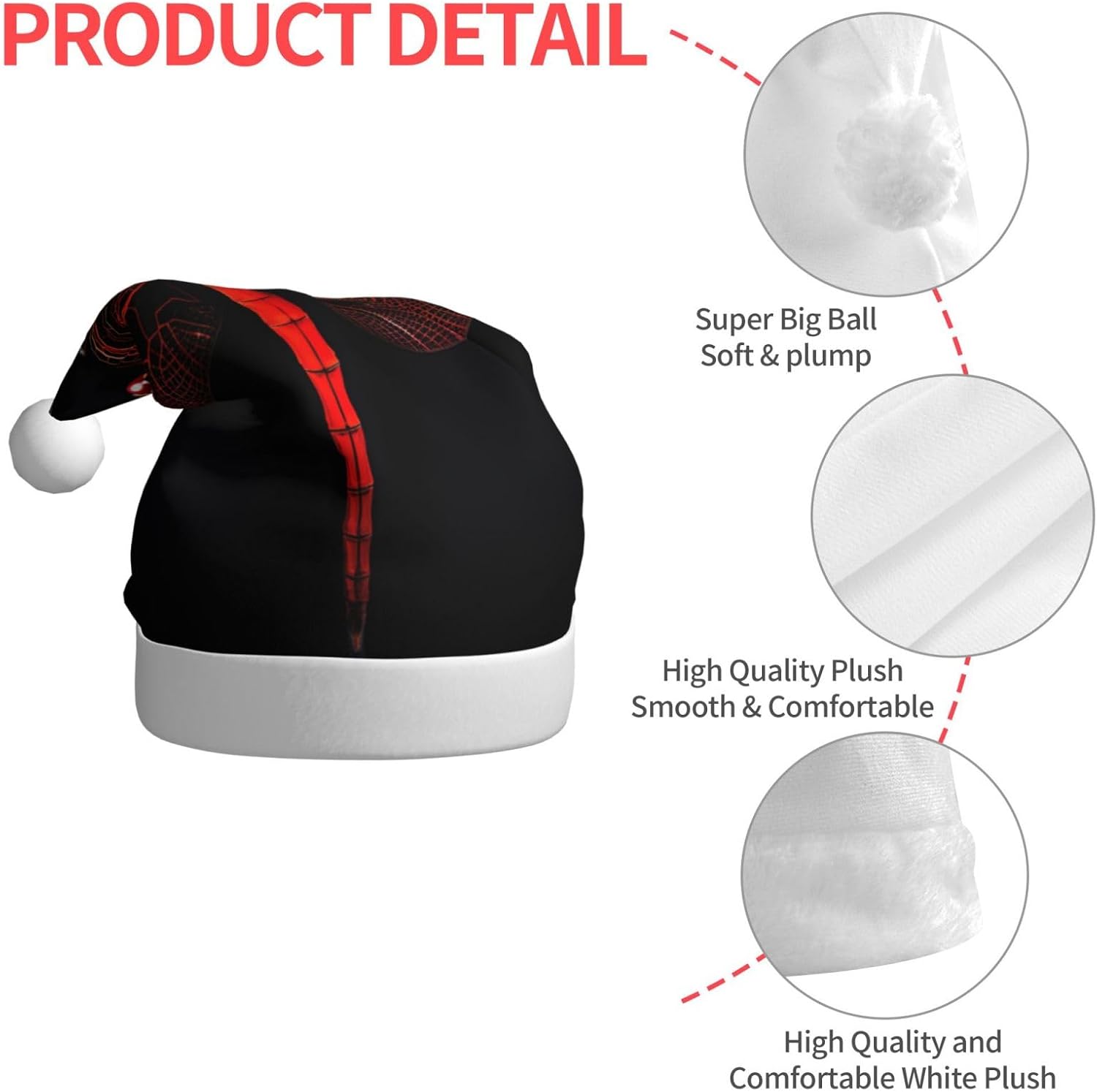 QINZHENG Abstract Red Dragonfly Santa Hat