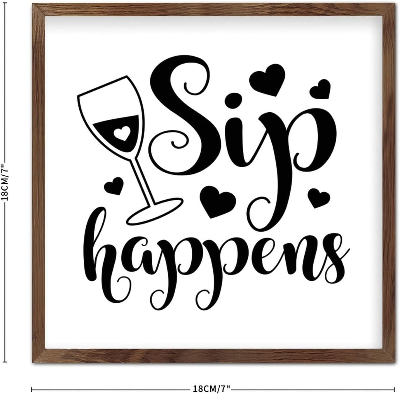 Ditooms Framed Wood Sign Plaque 7x7 Inch