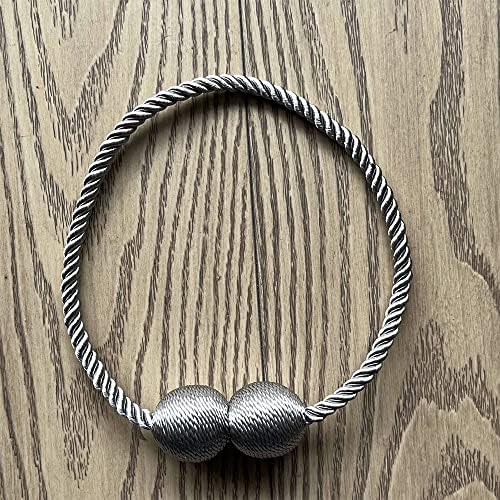 Melaluxe 4 Pack Magnetic Curtain Holdbacks Grey