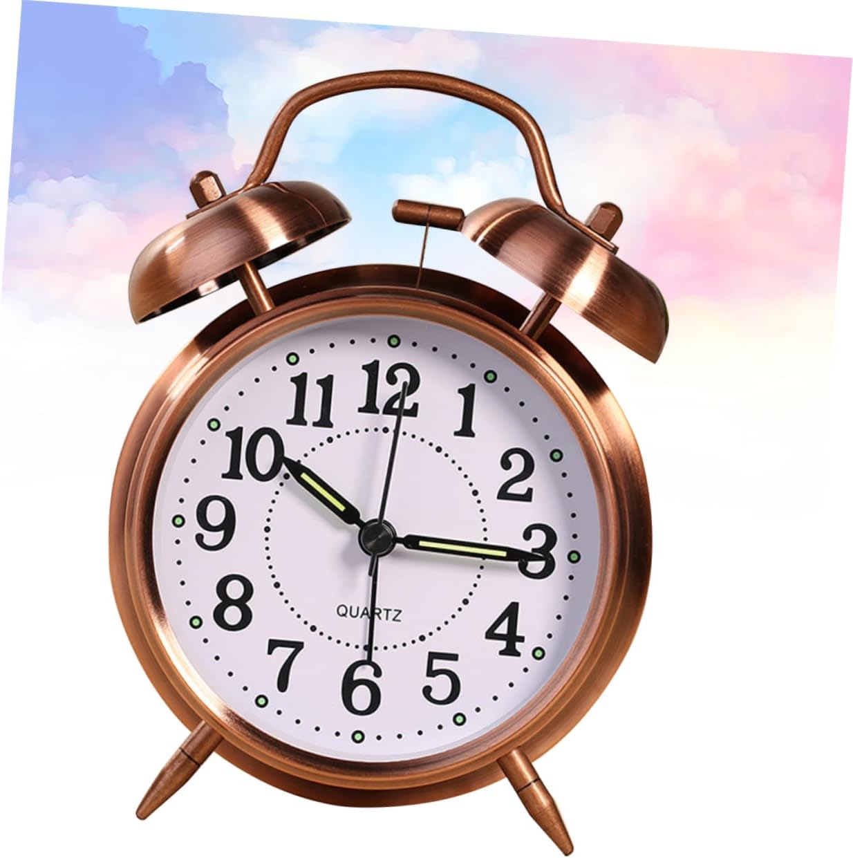 Vaguelly Classic Double Bells Alarm Clock with Luminous Display