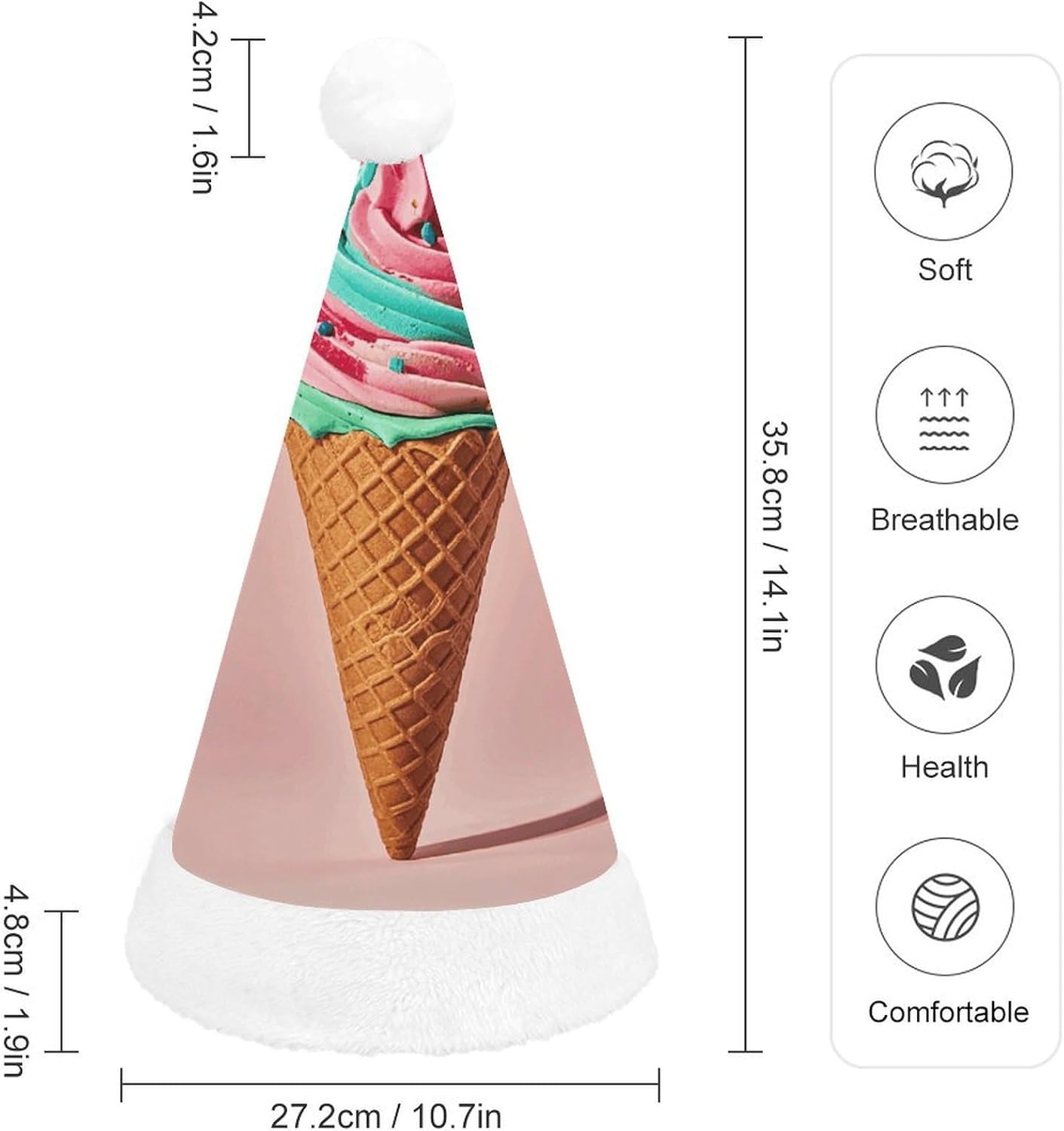 NWGHM Christmas Hat Ice Cream Adult Headwear