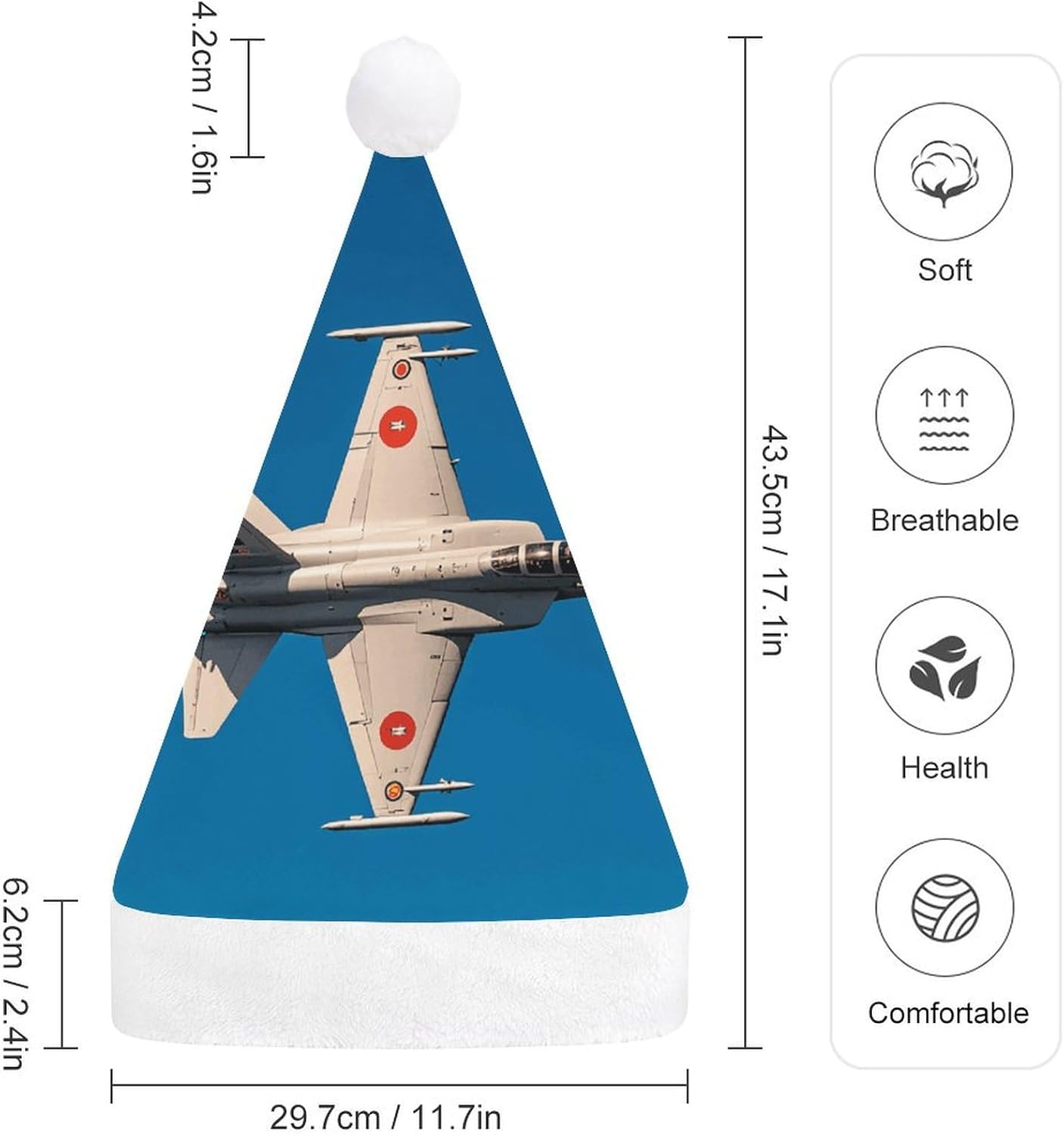 Christmas Santa Hat for Adults with Elastic Stretch Fit