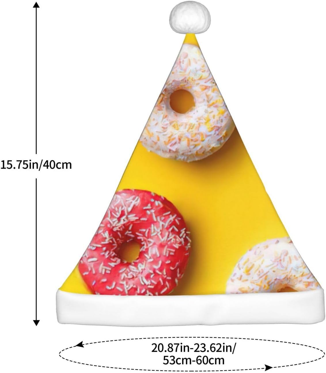 Qin Zheng Personalized Santa Hat with Doughnut Print