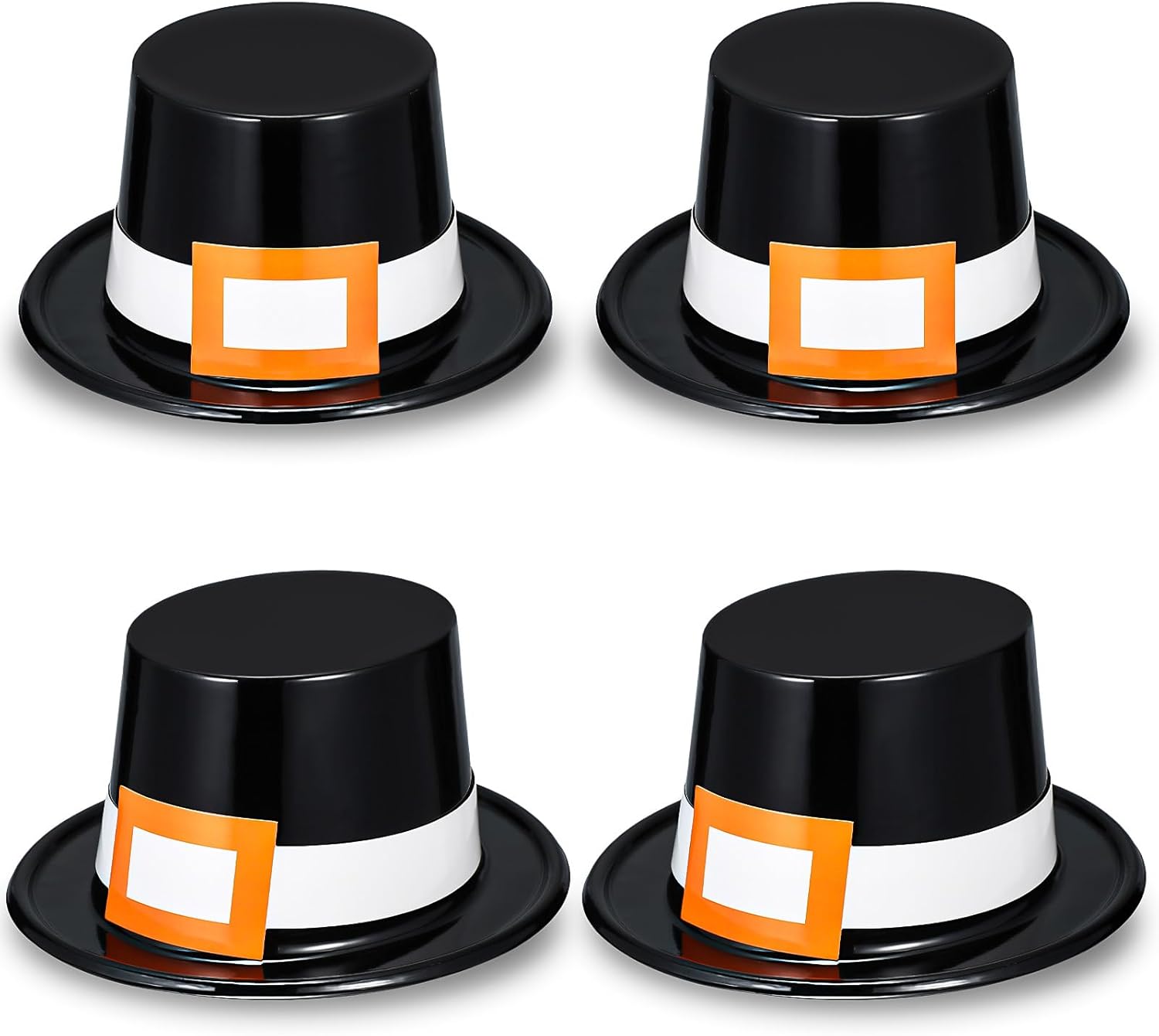 Liliful 4 Pcs Thanksgiving Pilgrim Hats Costume Accessory for Adults