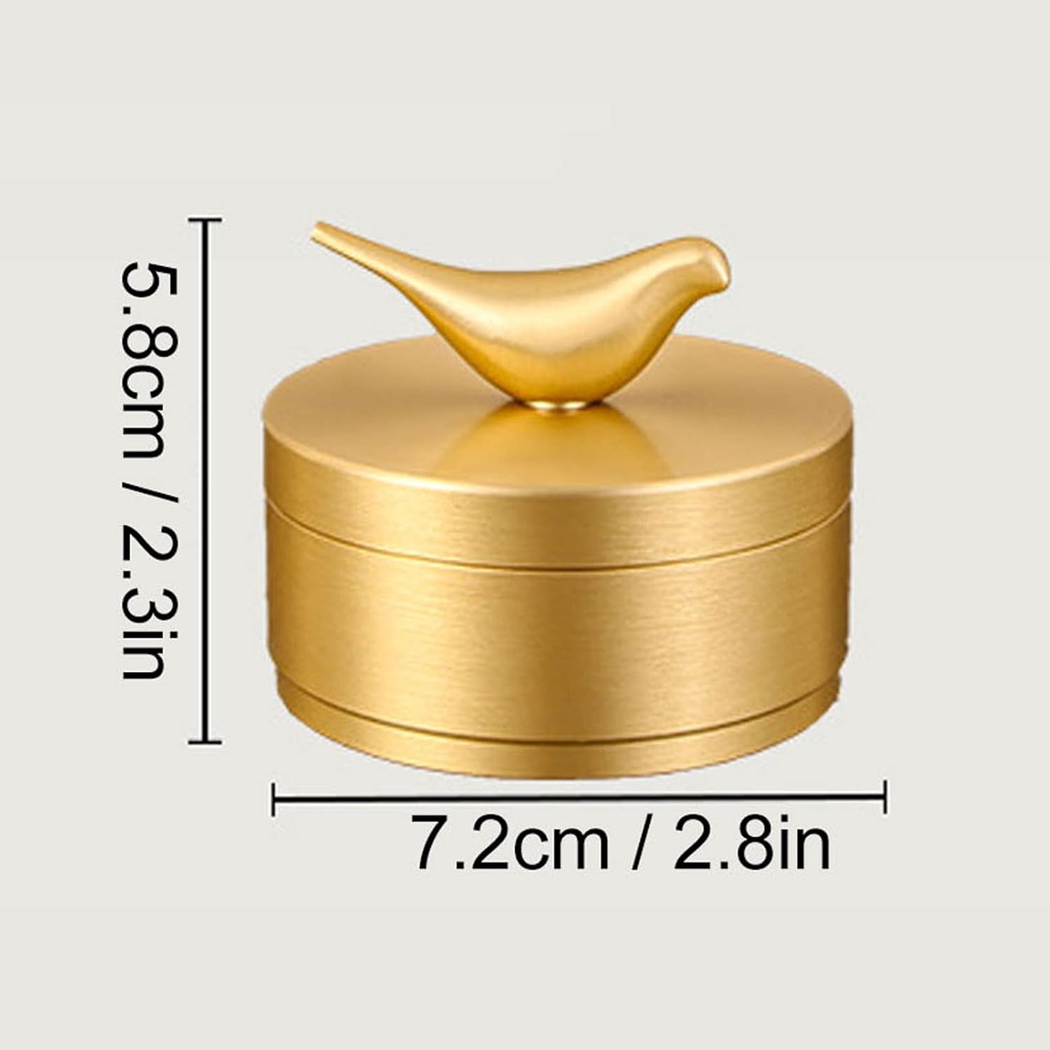 GLOGLOW Gold Ashtray with Lid 4 Slots Brass Decorative