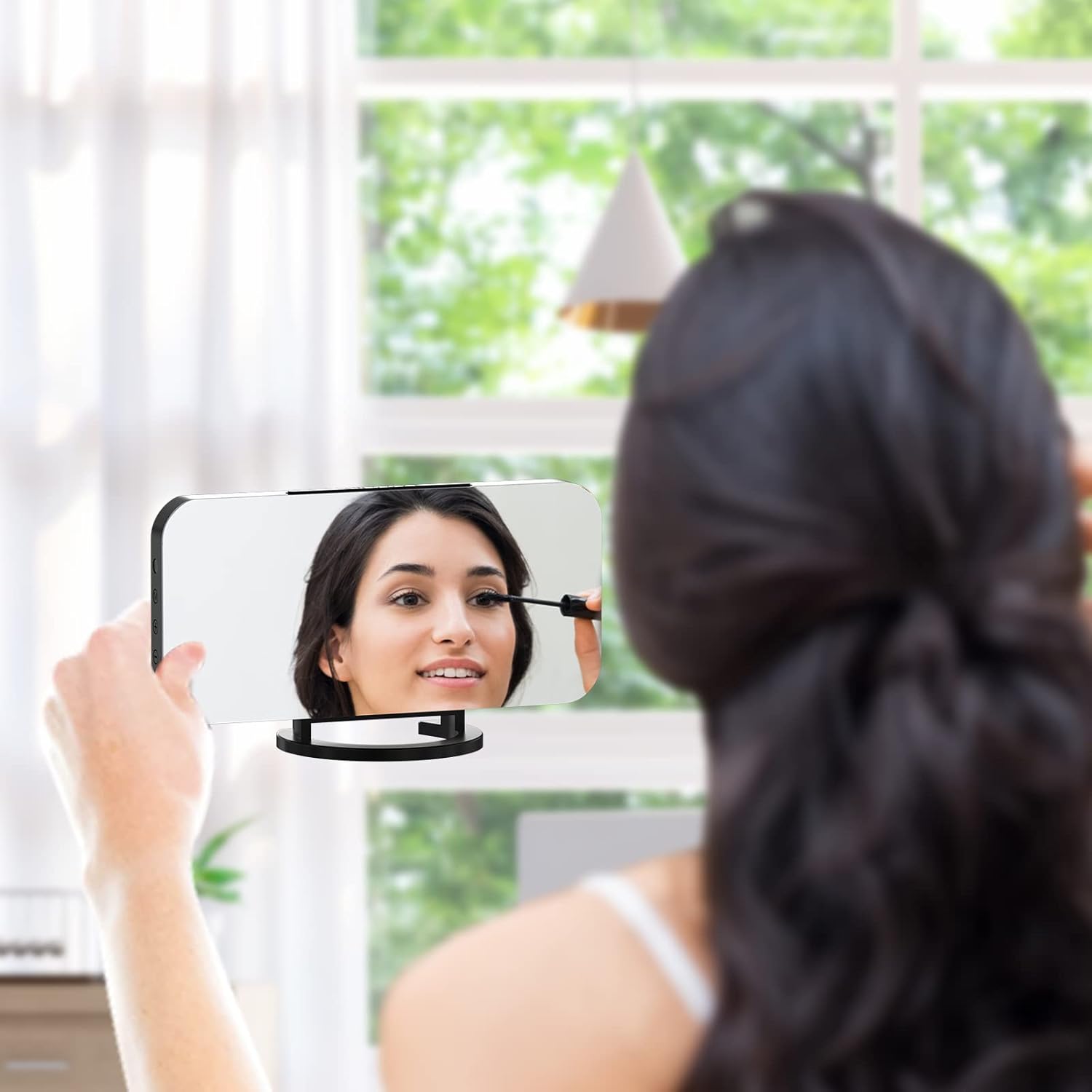WulaWindy Digital Alarm Clock with USB Charger and Large Mirror Display