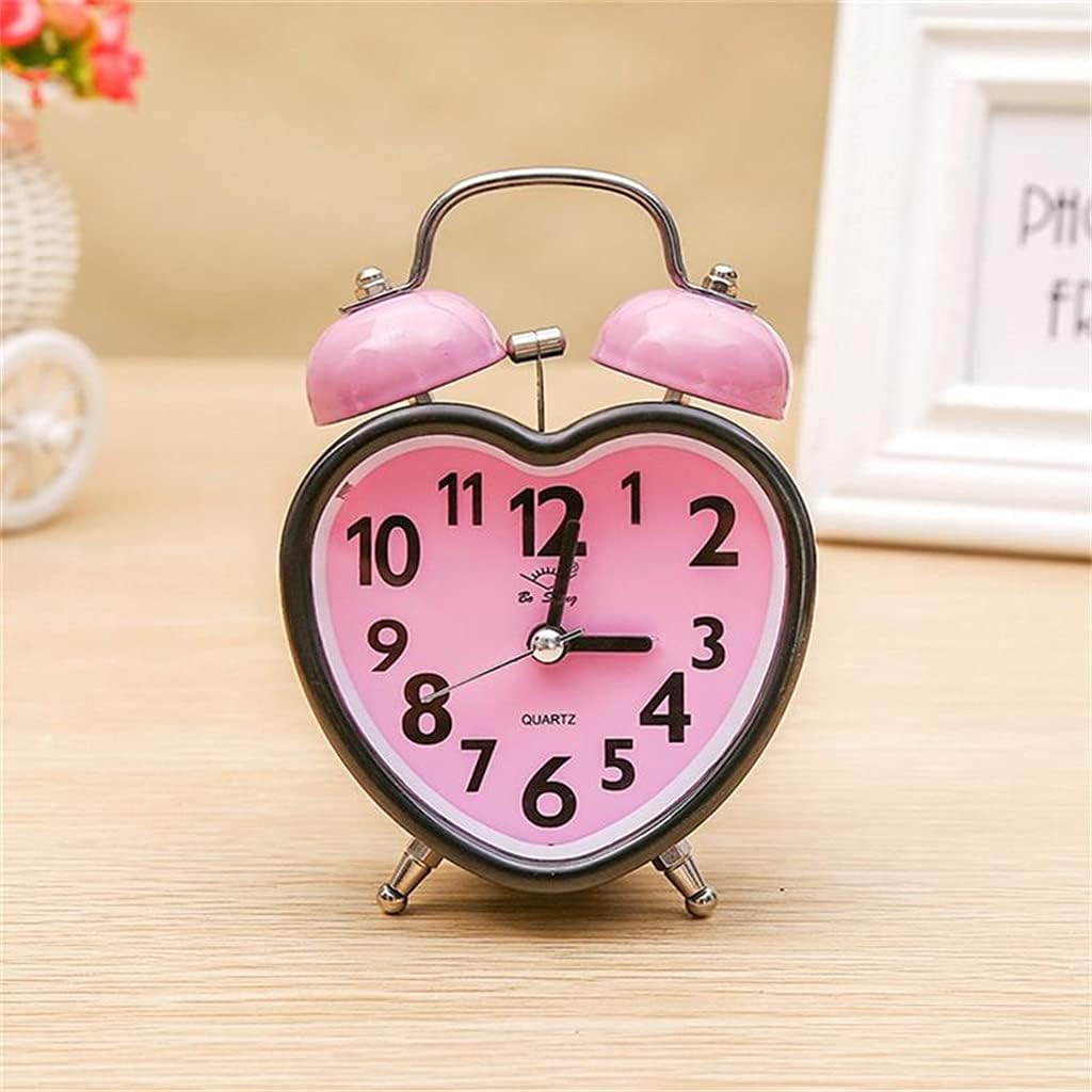 Heart Shape Double Bell Alarm Clock with Nightlight