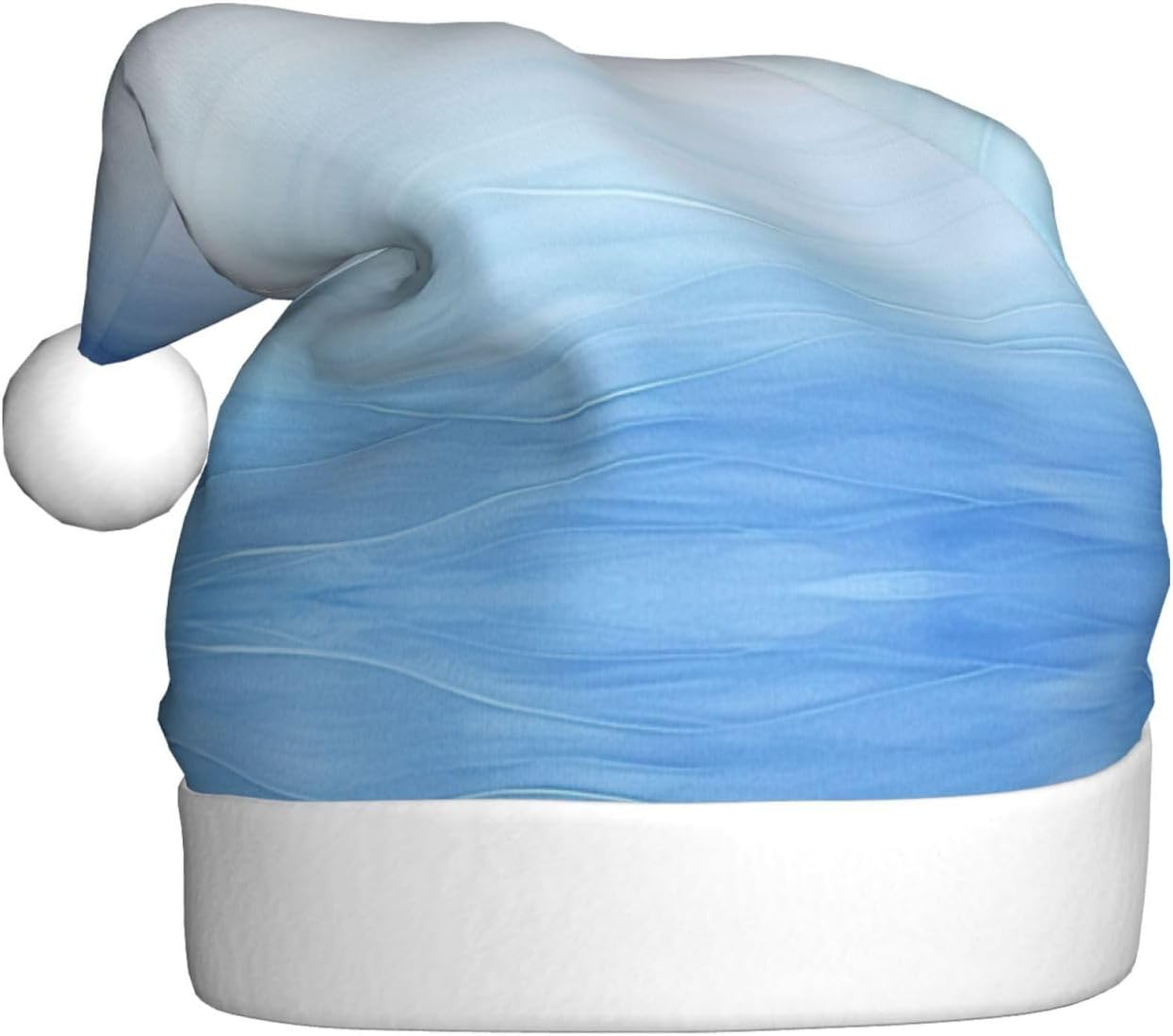 Ombre Textured Blue Christmas Santa Hat Plush Funny