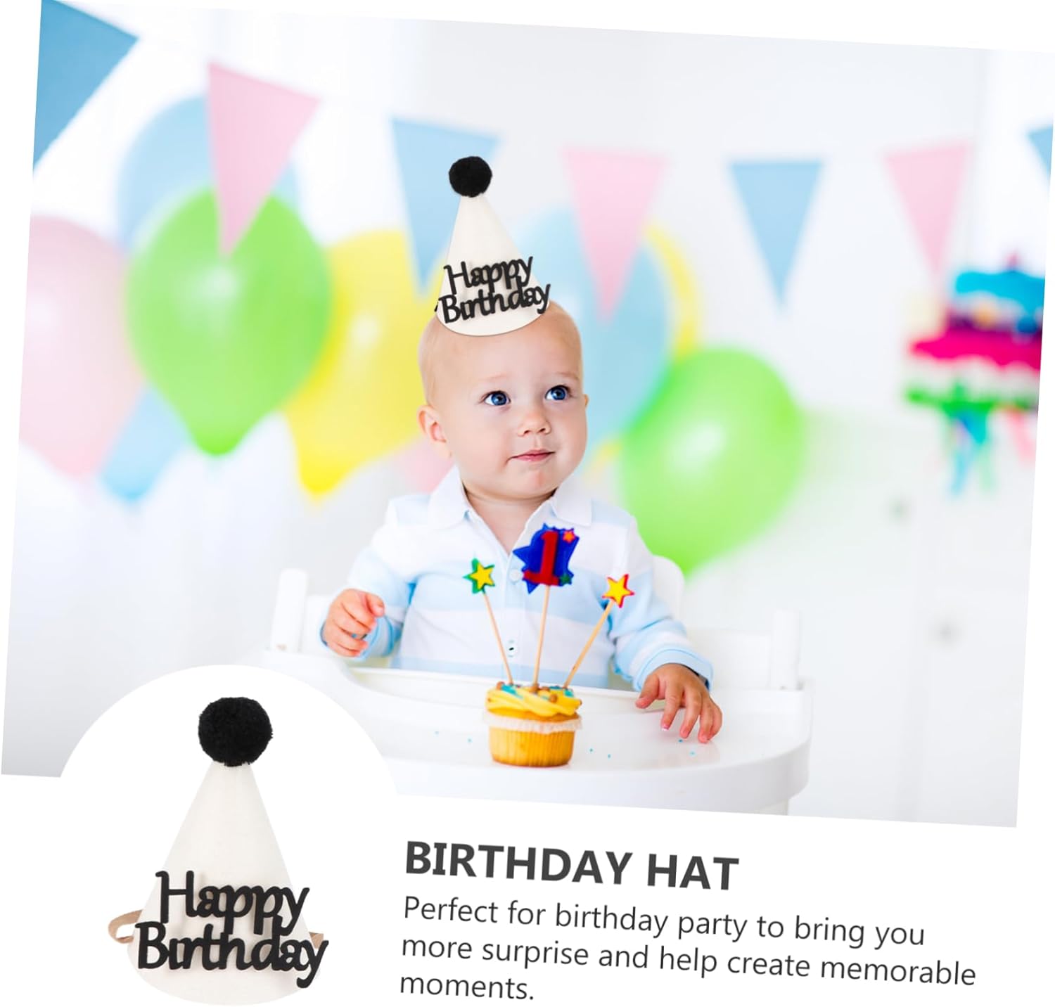 ABOOFAN 1pc Birthday Hat with Letter Decor