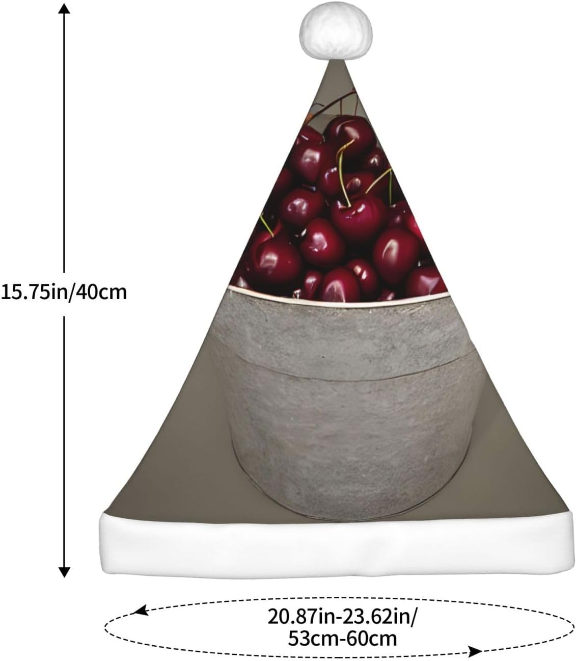 Christmas Bucket Hat With Cherries For Adults