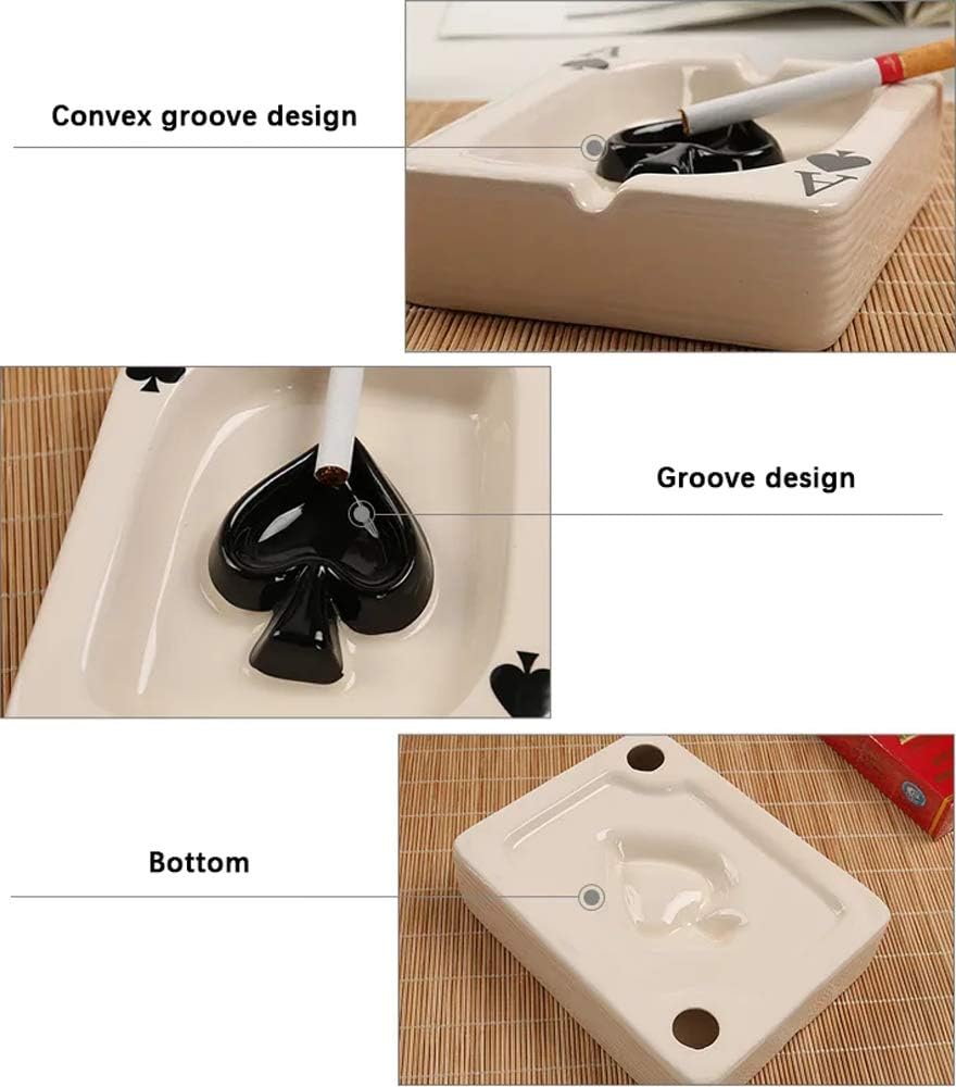 Creative Poker Ceramic Ashtray - Indoor Outdoor Use