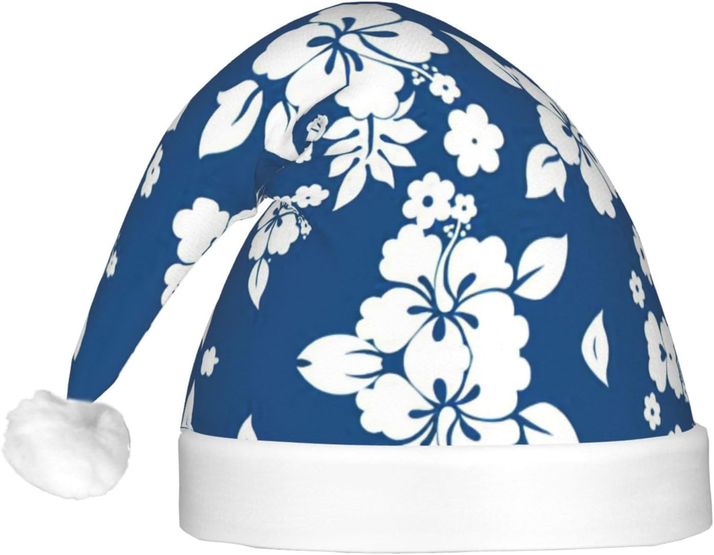 Hawaii Flower Print Light Up Santa Hat for Adult Christmas Party