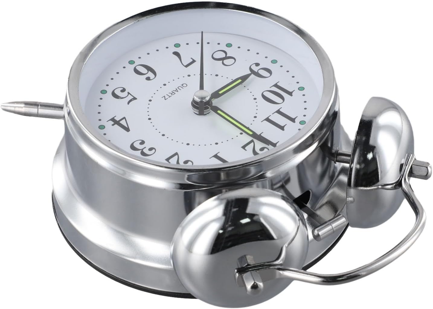Traditional Double Bell Alarm Clock with Luminous Hands and Chrome Finish