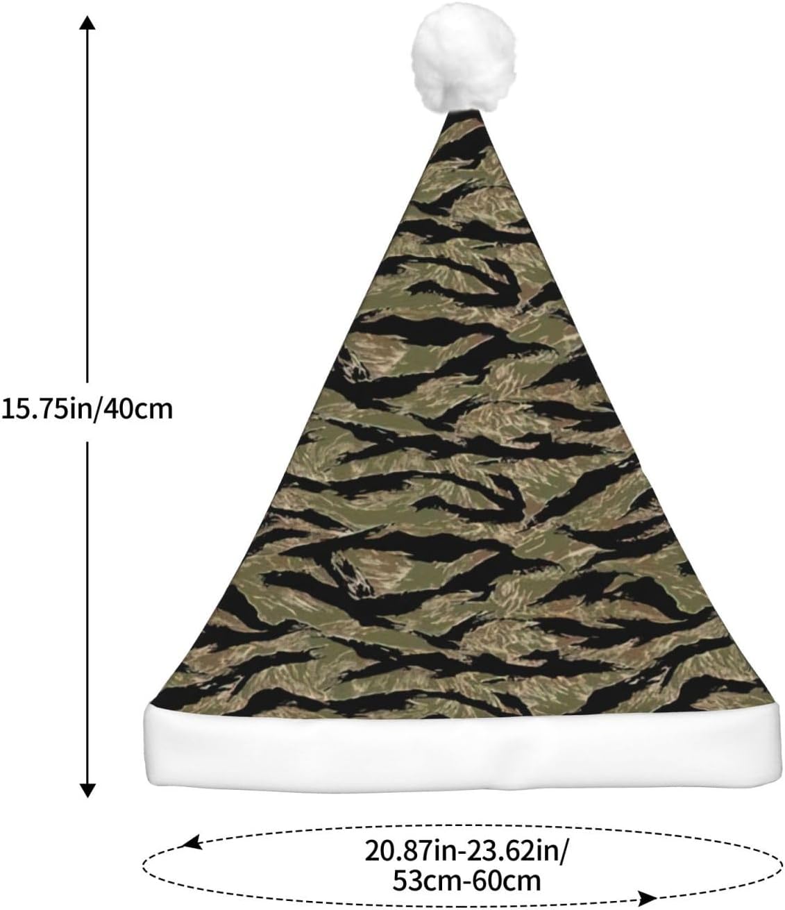 QINZHENG Tiger Stripe Camo Santa Hat with LED Lights