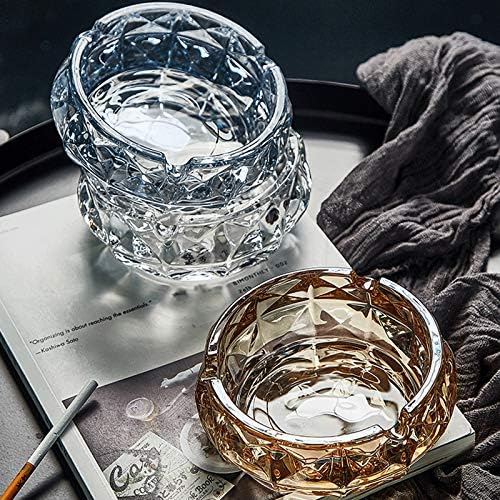 Transparent Crystal Ashtray Without Cover 46 Inch Large Capacity