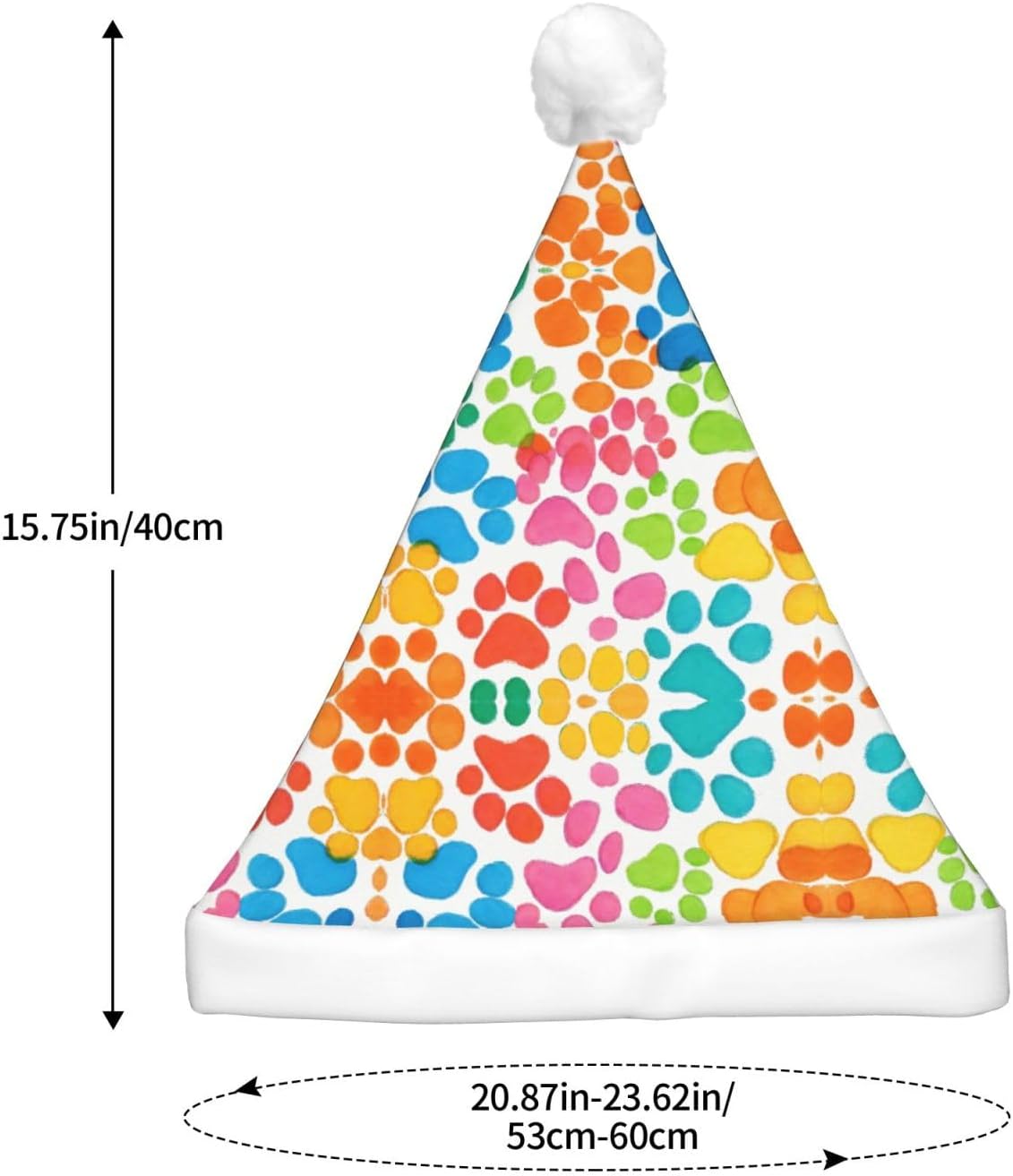 Bear Paw Print Christmas Santa Hat Plush Light Up Funny Adult Hat