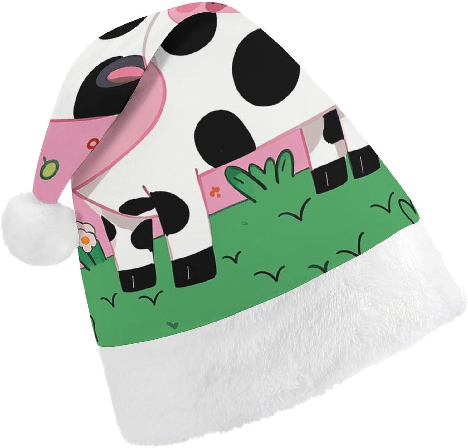 Santa Hat Cartoon Milk Cow Christmas Party Headwear
