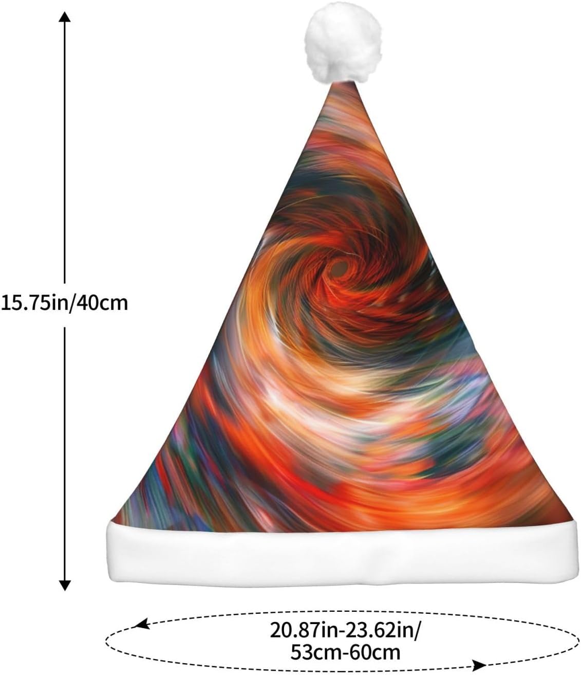 QINZHENG Stripe Vortex Print LED Santa Hat for Christmas Halloween Party