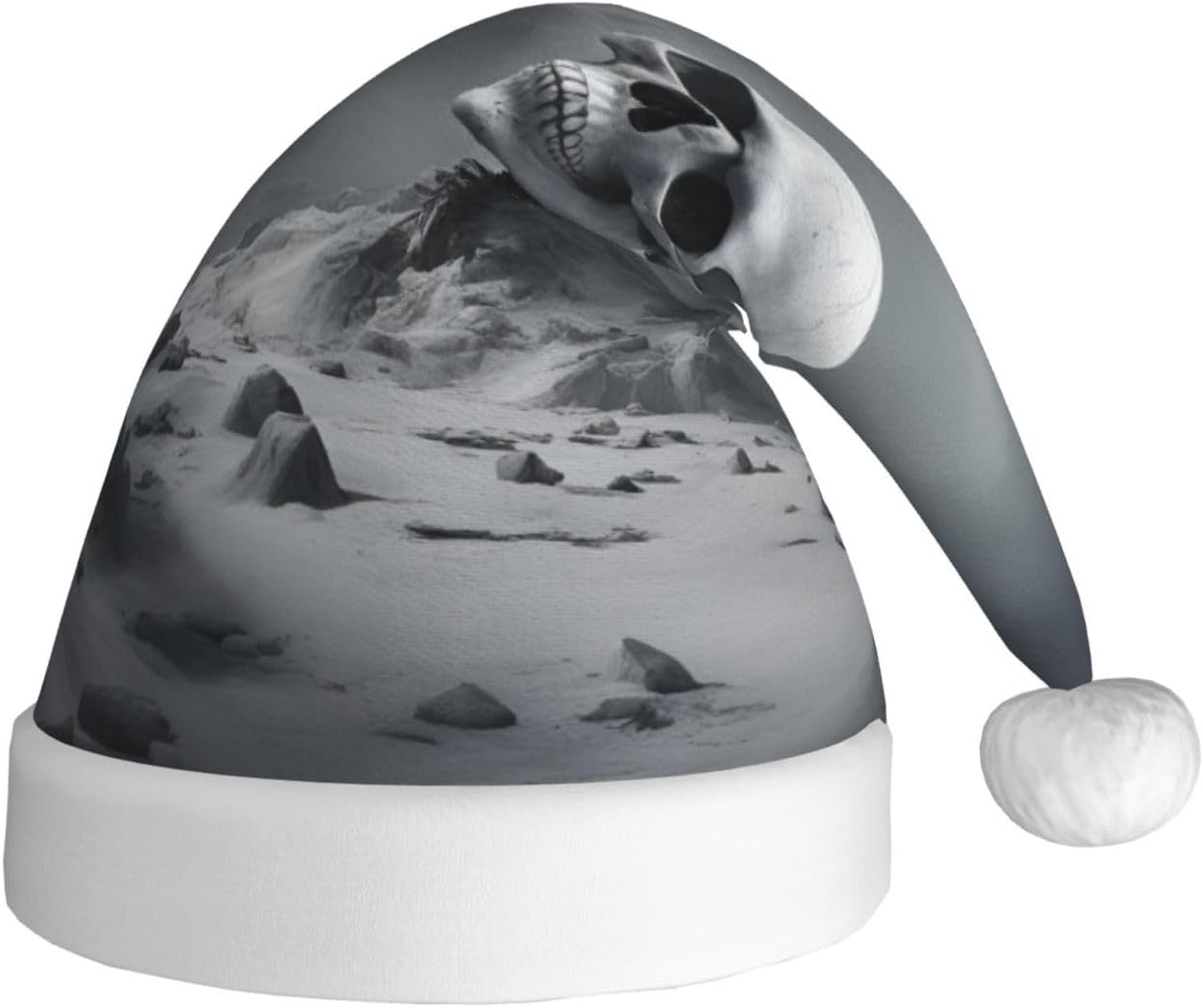 White Punk Santa Hat Plush Christmas Headwear For Adults 1 Pcs