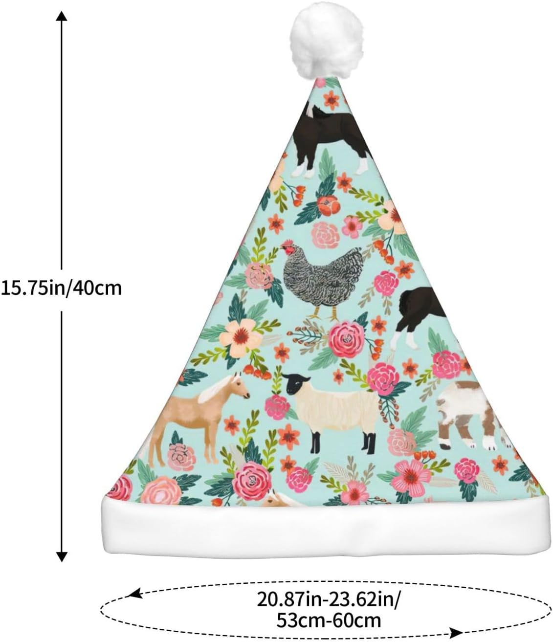 QINZHENG Farm Animal Santa Hat with LED Lights
