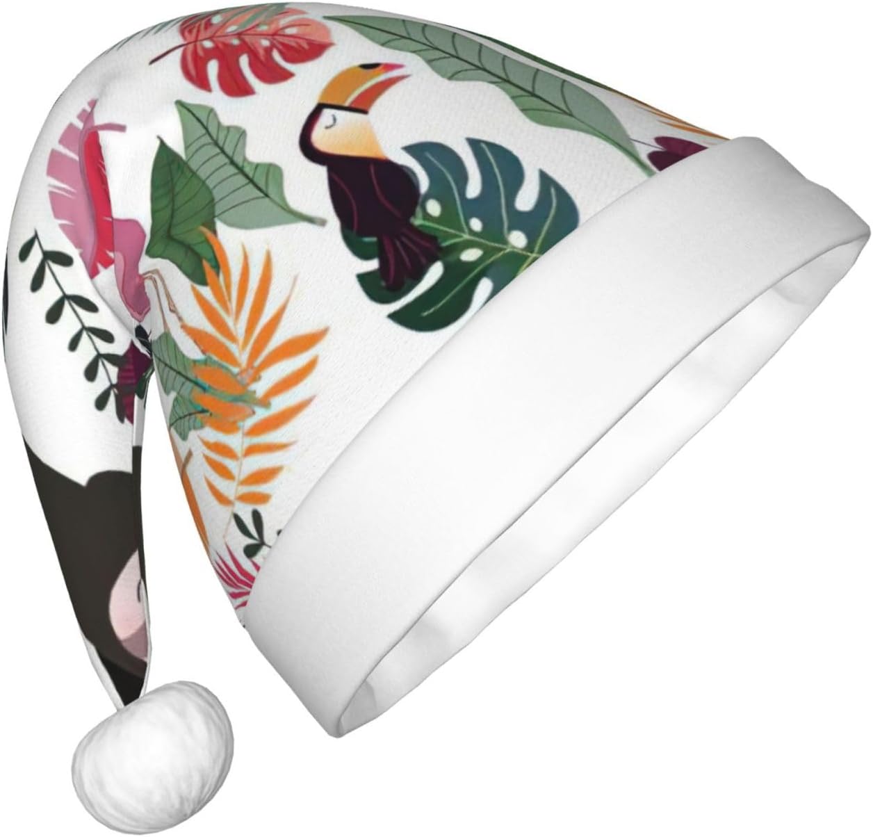 Pink Tropical Sloth Christmas Santa Hat Small