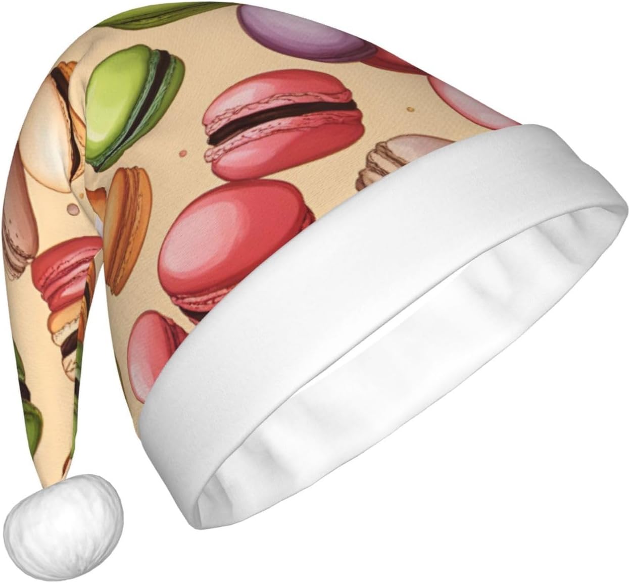 QINZHENG Personalized Santa Hat Velvet Plush Christmas Headwear