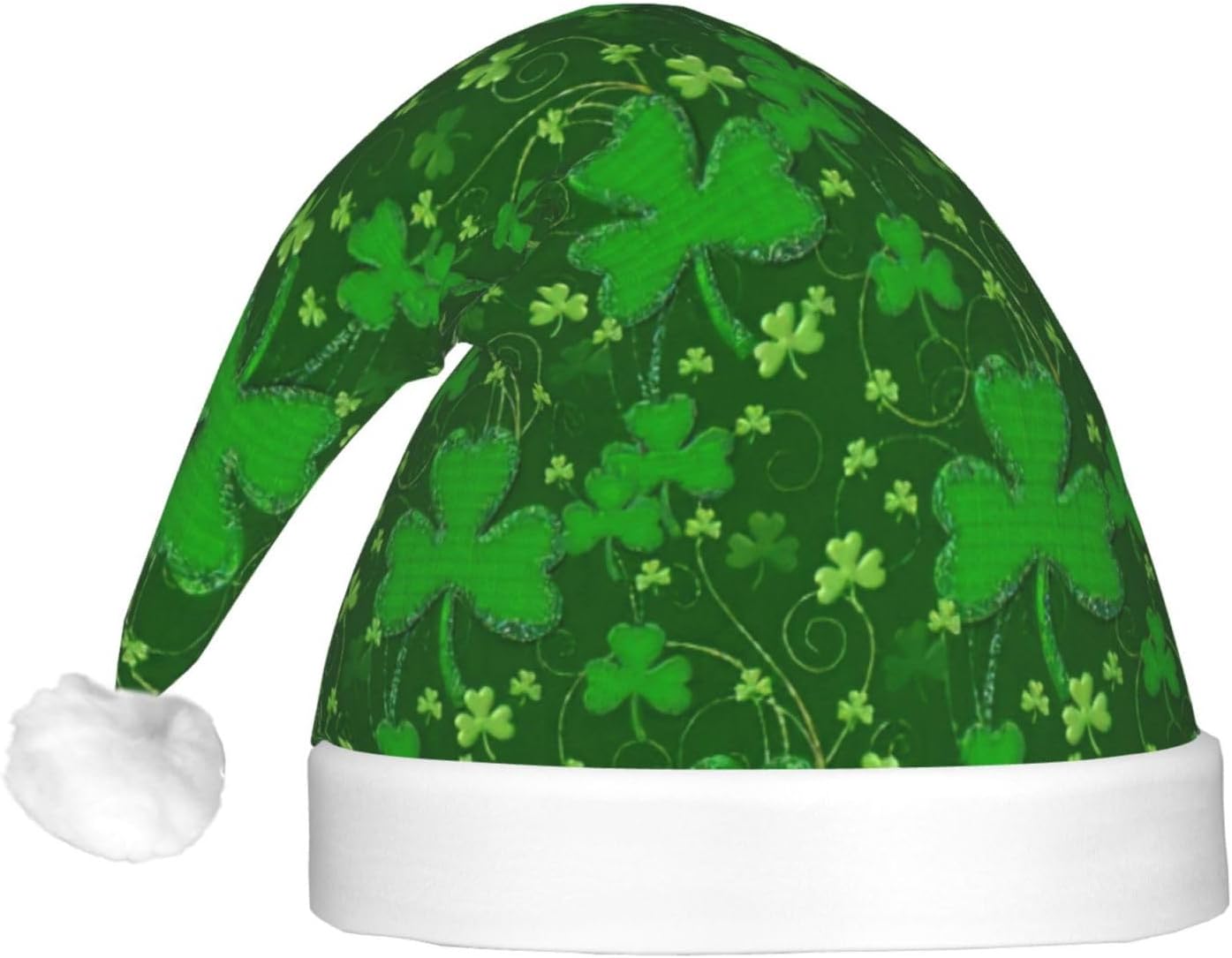 St Patricks Day Glitter Print LED Christmas Hat for Adults