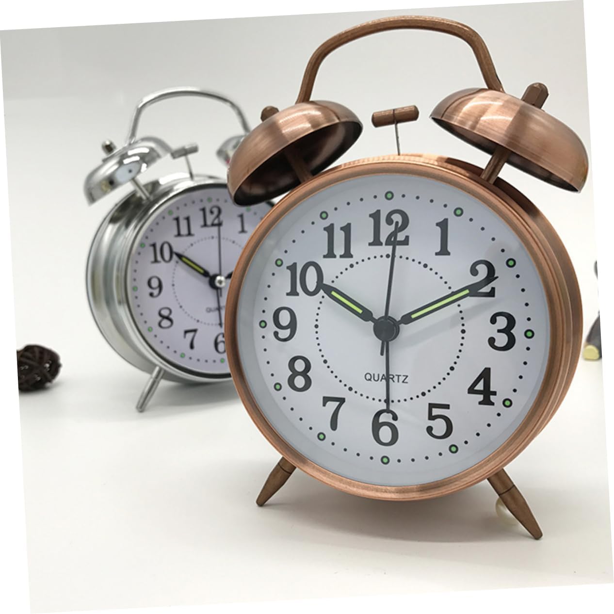 Vaguelly Classic Double Bells Alarm Clock with Luminous Display