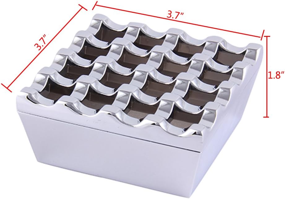 Vintage Metal Cigar Ashtray with 16 Grids