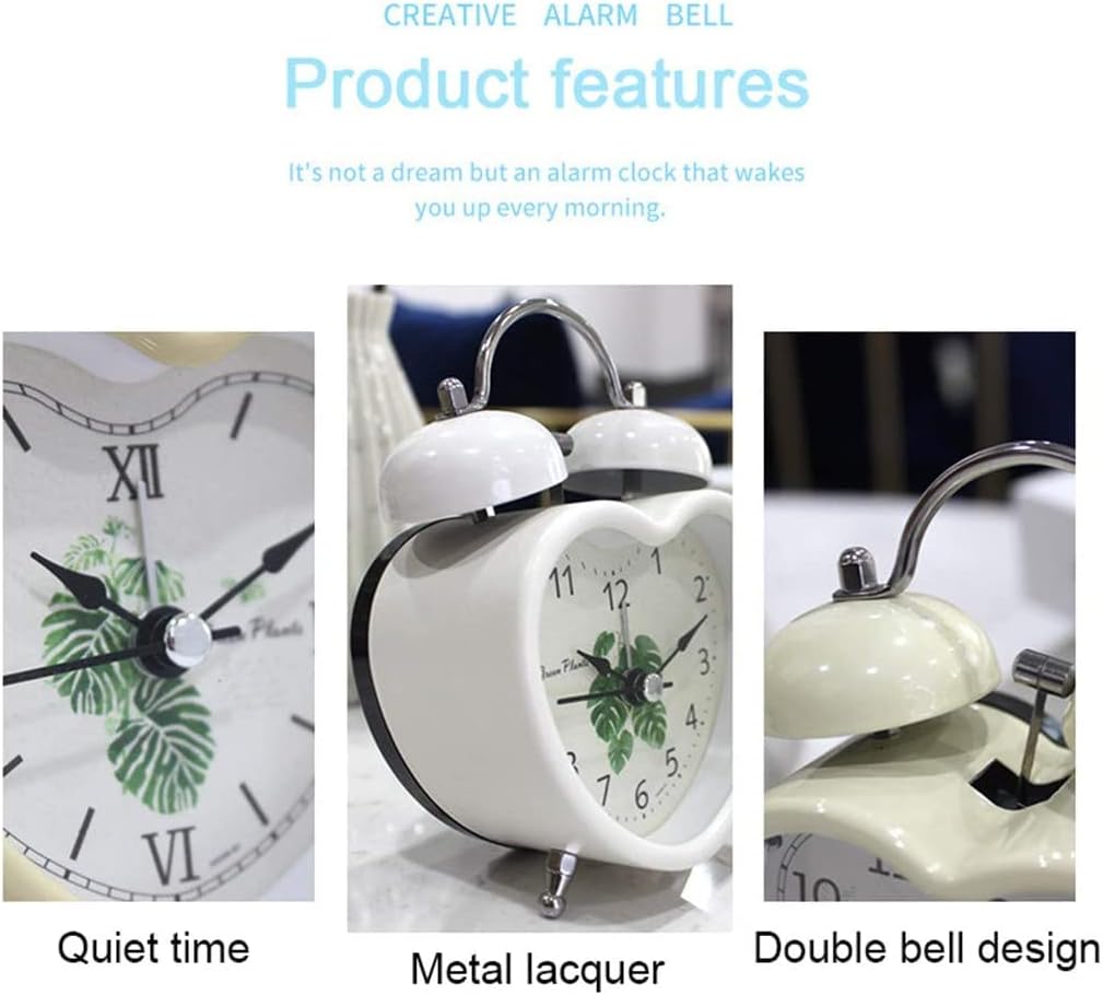 SweetMmj Metal Silent Alarm Clock with Night Light