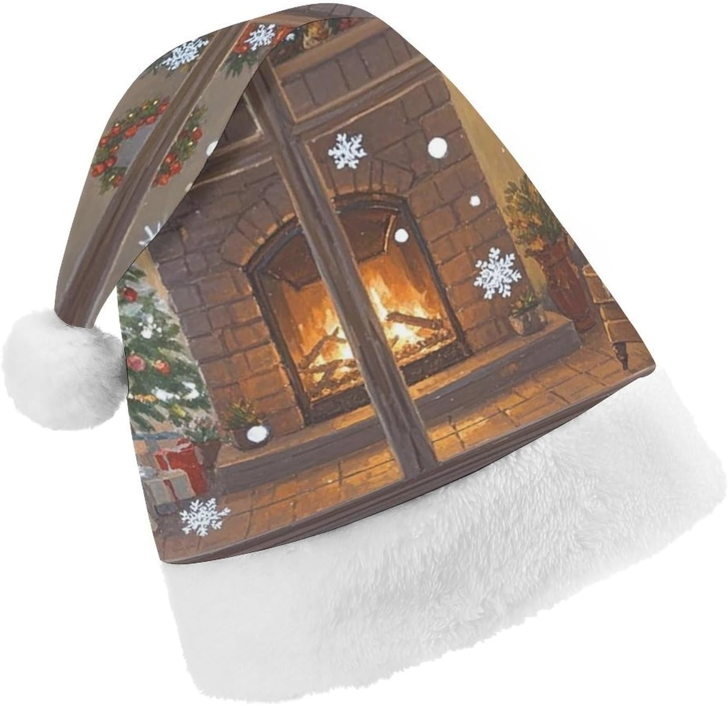 Santa Hat Warm Fireplace Christmas Headwear