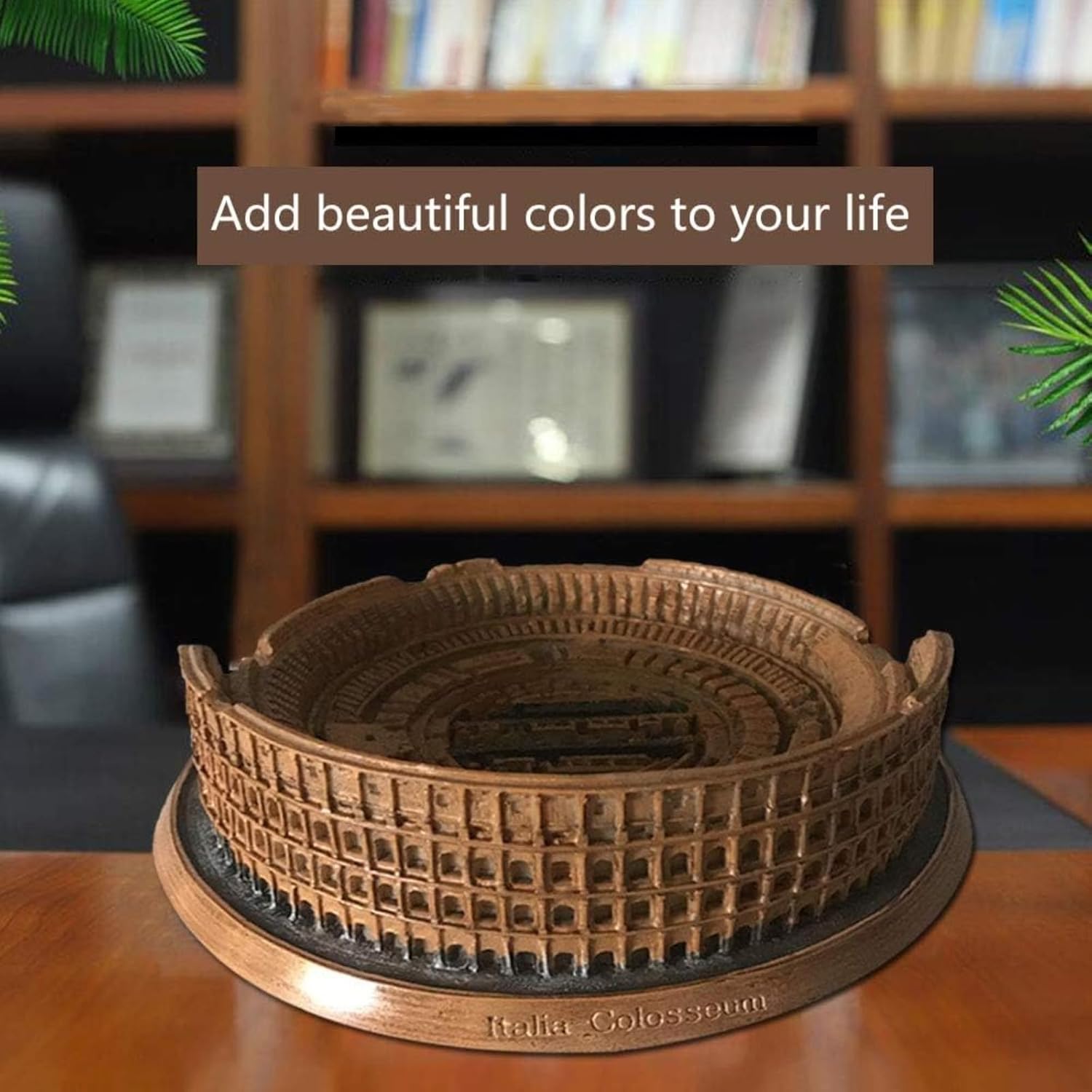 Rome Colosseum Resin Statue Decor Sculpture Brown