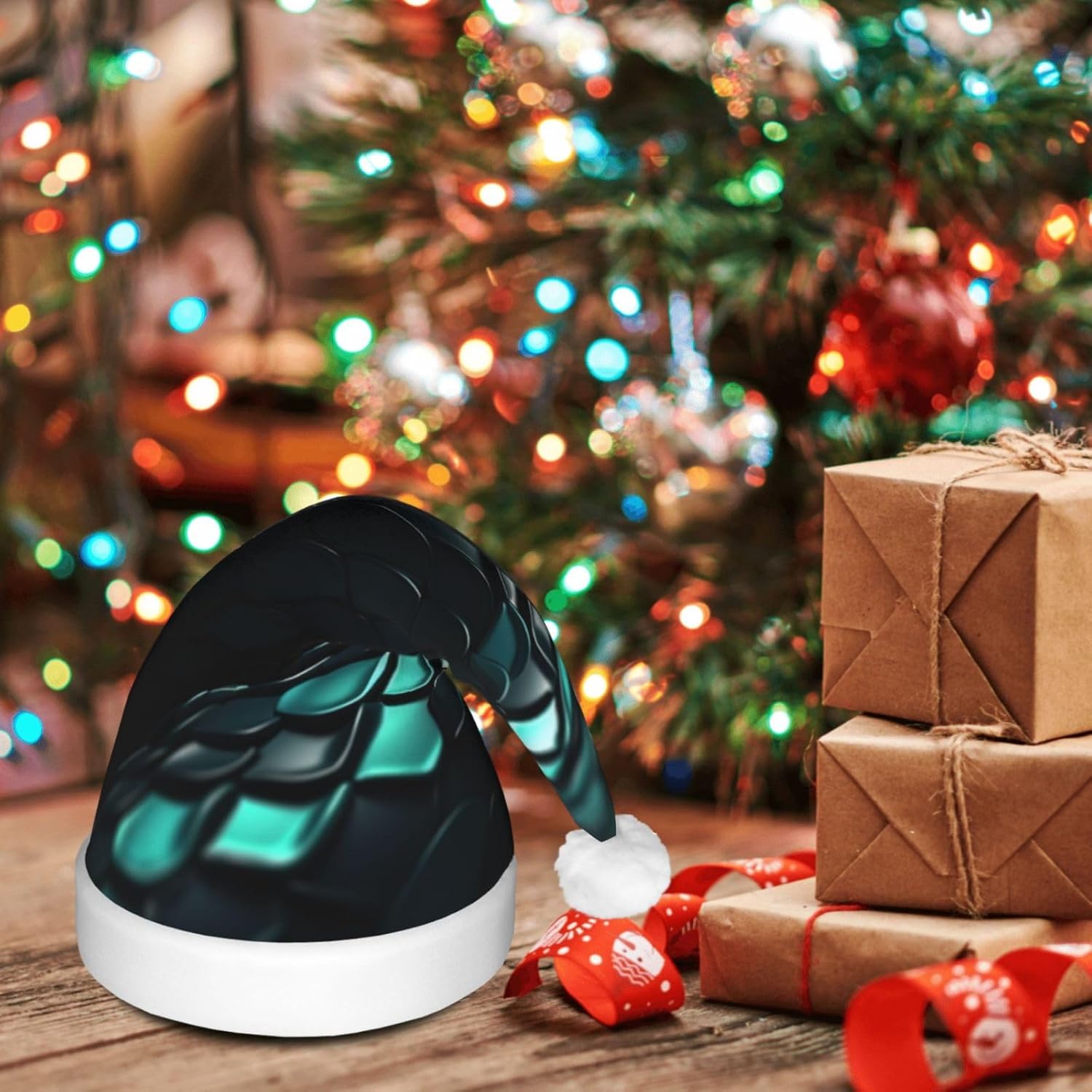 QINZHENG 3D Snake LED Christmas Hat for Adults