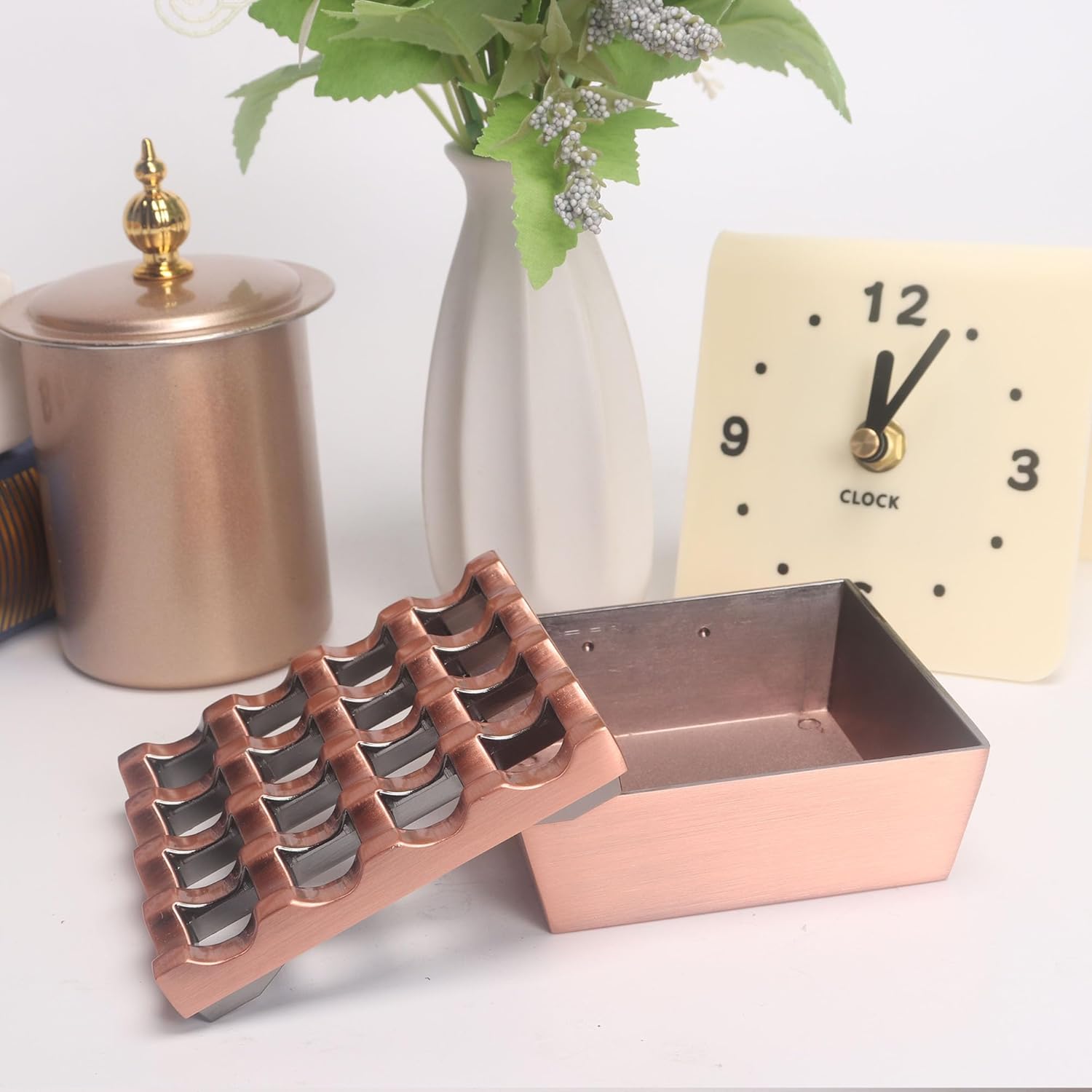 NIWONS Metal Ashtray Windproof for Home Hotel Garden and Desktop Use