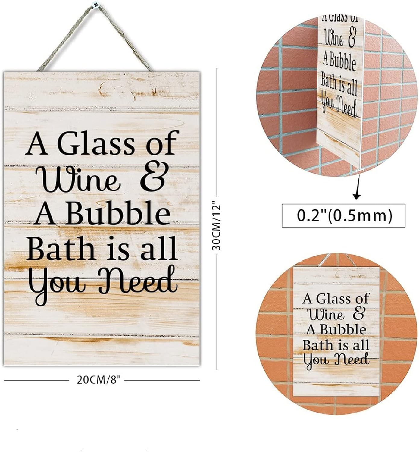 Decorative Wood Sign Farmhouse Rustic Wall Art 8x12 Inch