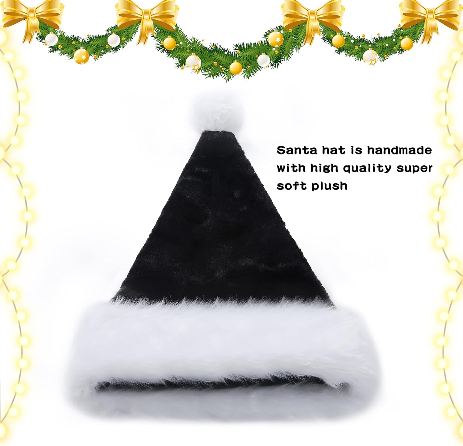 Tokforty Santa Hats for Adults Unisex Velvet Touch Christmas Party Hat