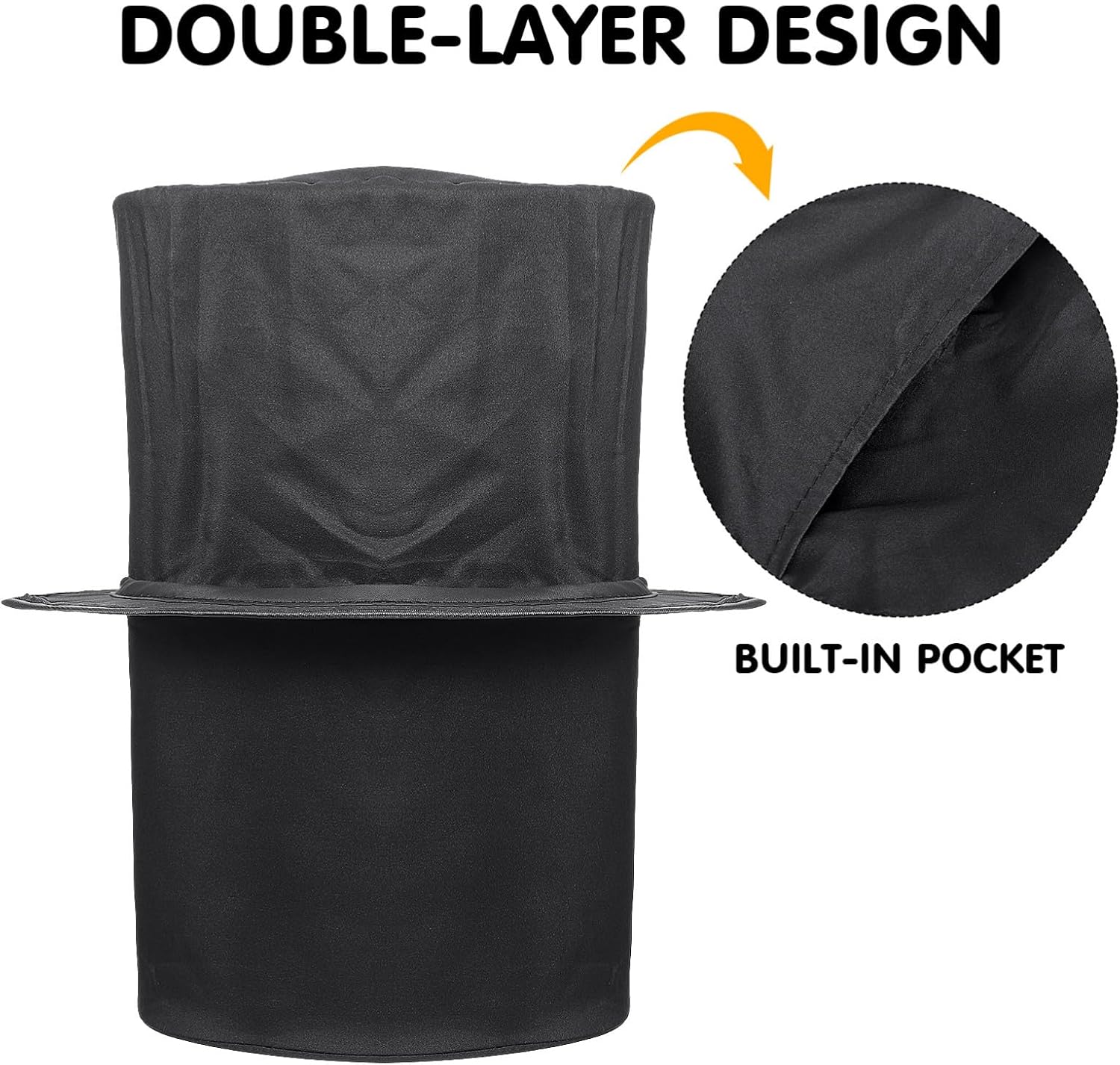 CLISPEED Black Collapsible Top Hat for Men