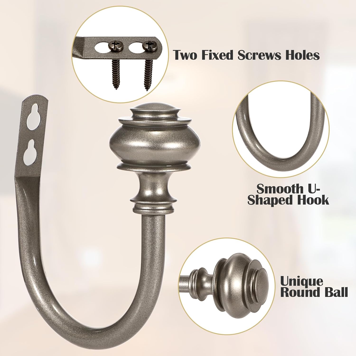 Sumnacon Set of 2 Decorative Curtain Holdbacks