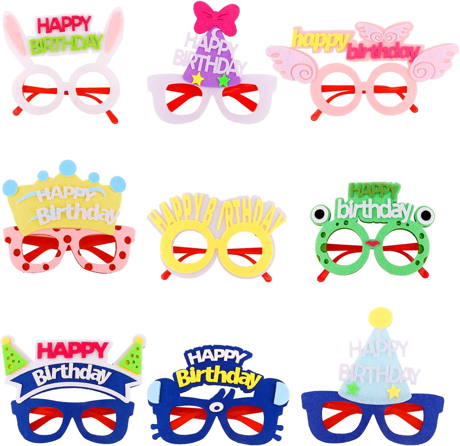 ANBALA 9 Pack Birthday Glasses with Funny Designs